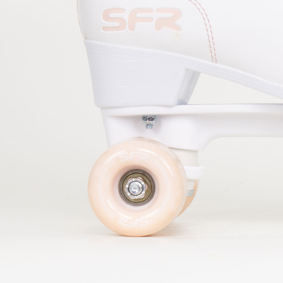 SFR Figure Quad Skates for Women - White & Pink Roller Skates for Artistic Skating, Rink, and Outdoor Use - Comfortable and Stylish Design