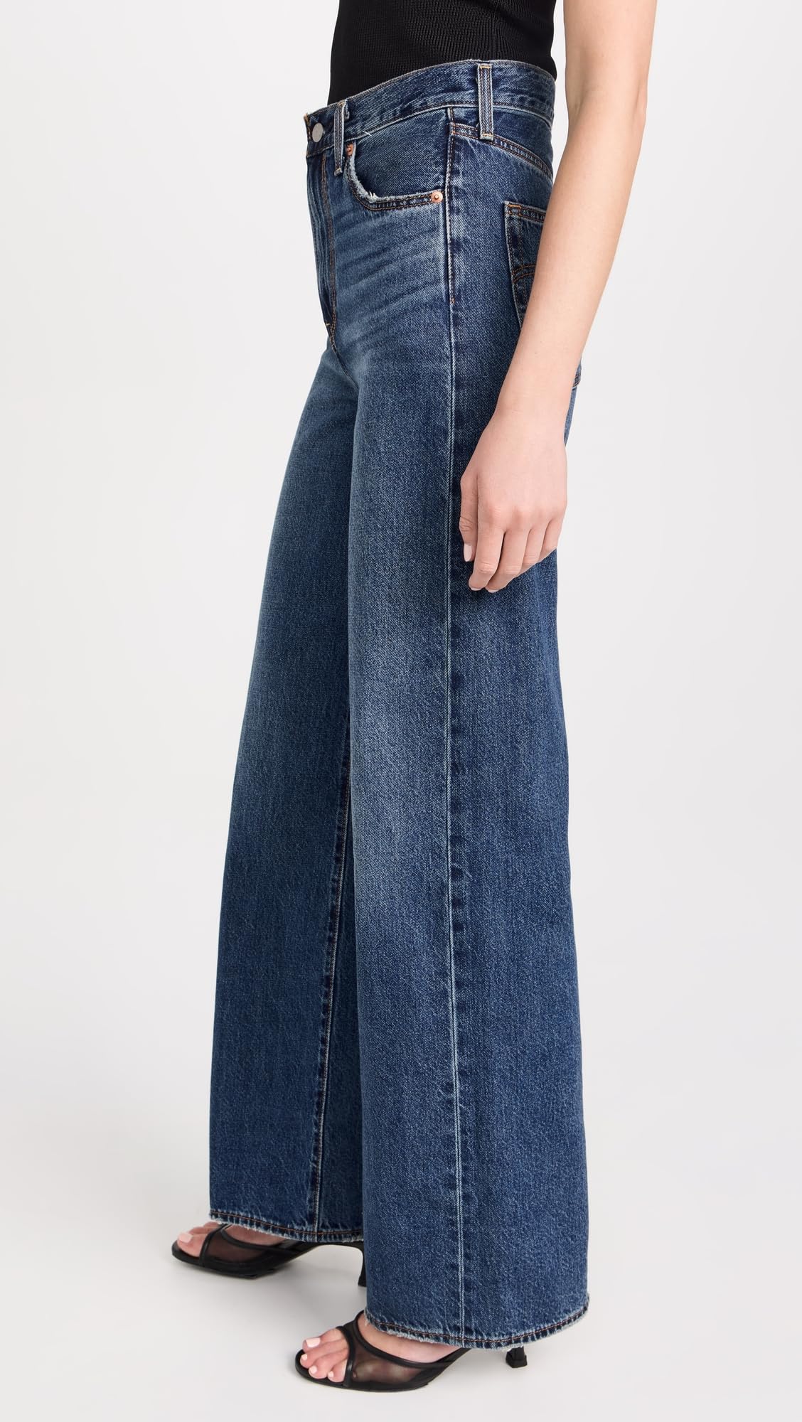 Levi's Women's Ribcage Wide Leg Jeans - High Waist Stretch Denim Pants for Casual & Chic Outfits | Perfect for Work, Date Night & Everyday Wear