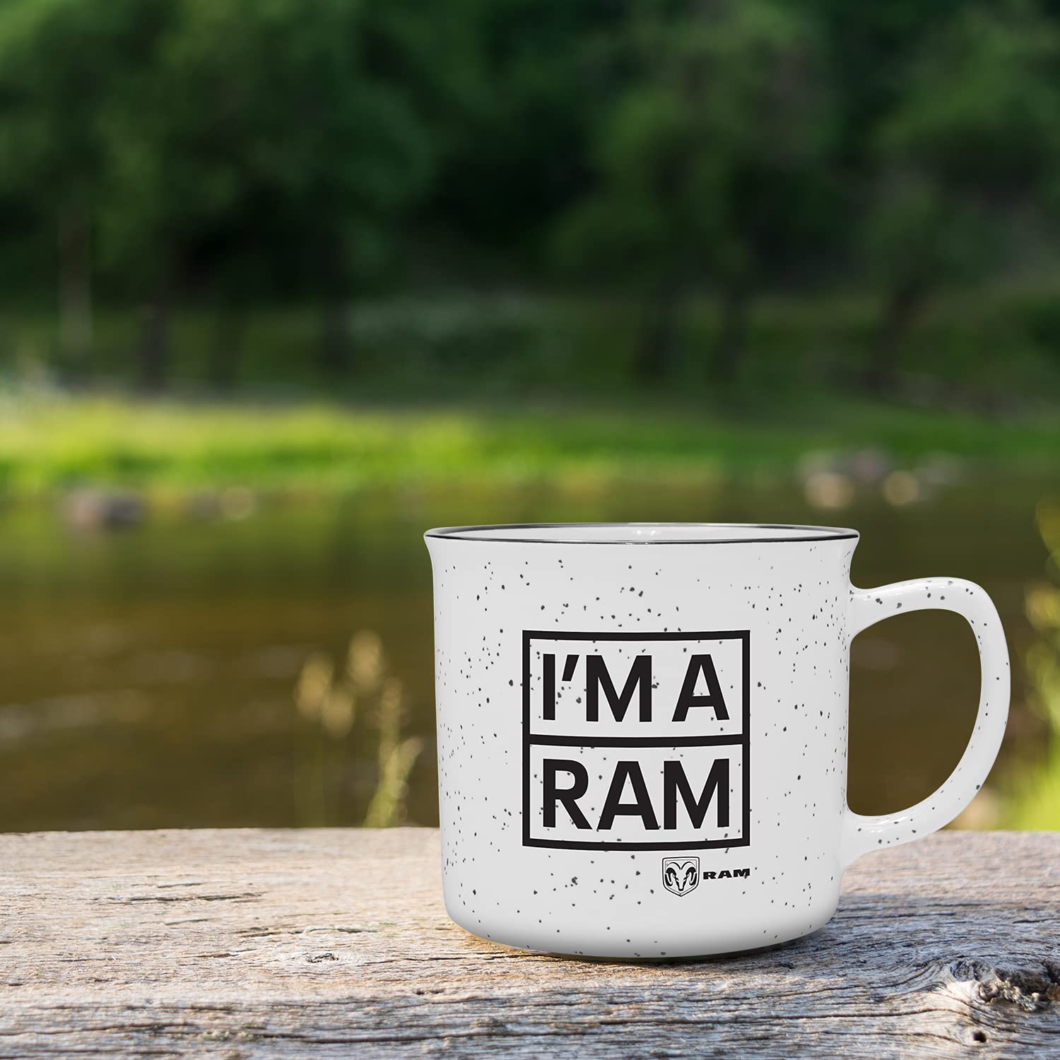 RAM Trucks Speckled Camp Mug - Durable & Stylish Coffee Cup for Outdoor Adventures, Camping, and Road Trips