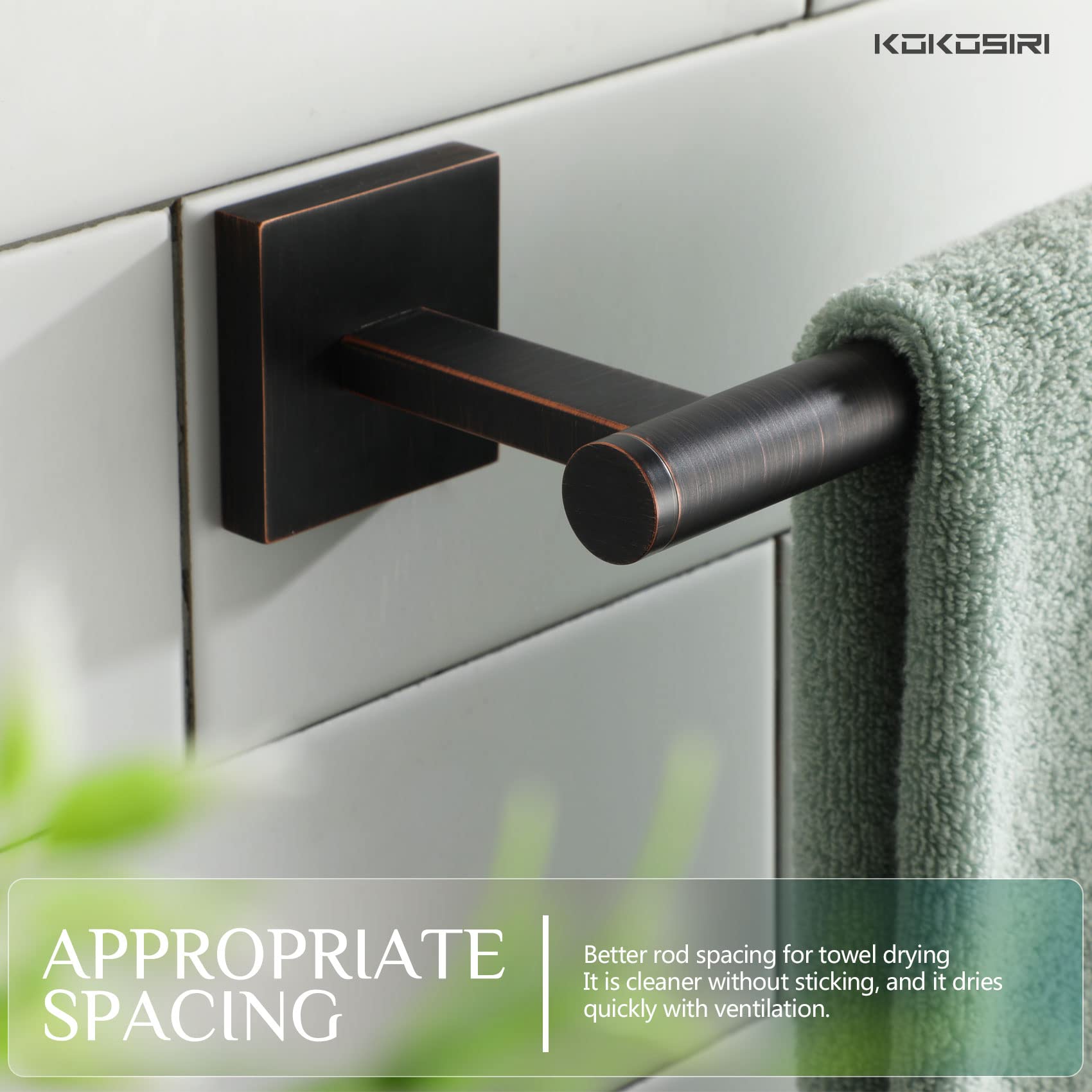 Stainless Steel Wall Mounted Towel Bar & Paper Holder - Oil Rubbed Bronze Bathroom & Kitchen Accessories for Hand Towels, Toilet Paper - Perfect for Modern Bathrooms, Powder Rooms & Kitchens (Model B3008ORB)