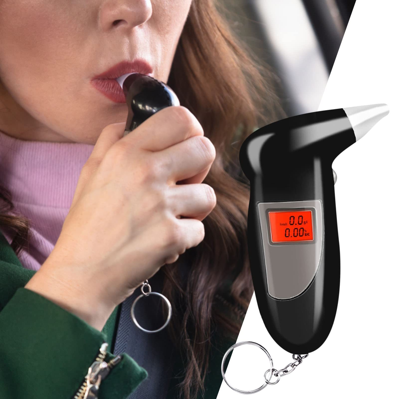 **Digital Breath Alcohol Tester Mouthpieces - Black Blowing Nozzle for Keychain Breathalyzer | Portable & Disposable for Personal & Professional Use**    *(Use Cases: Ideal for law enforcement, workplace testing, personal safety checks, and alcohol monitoring programs.)*