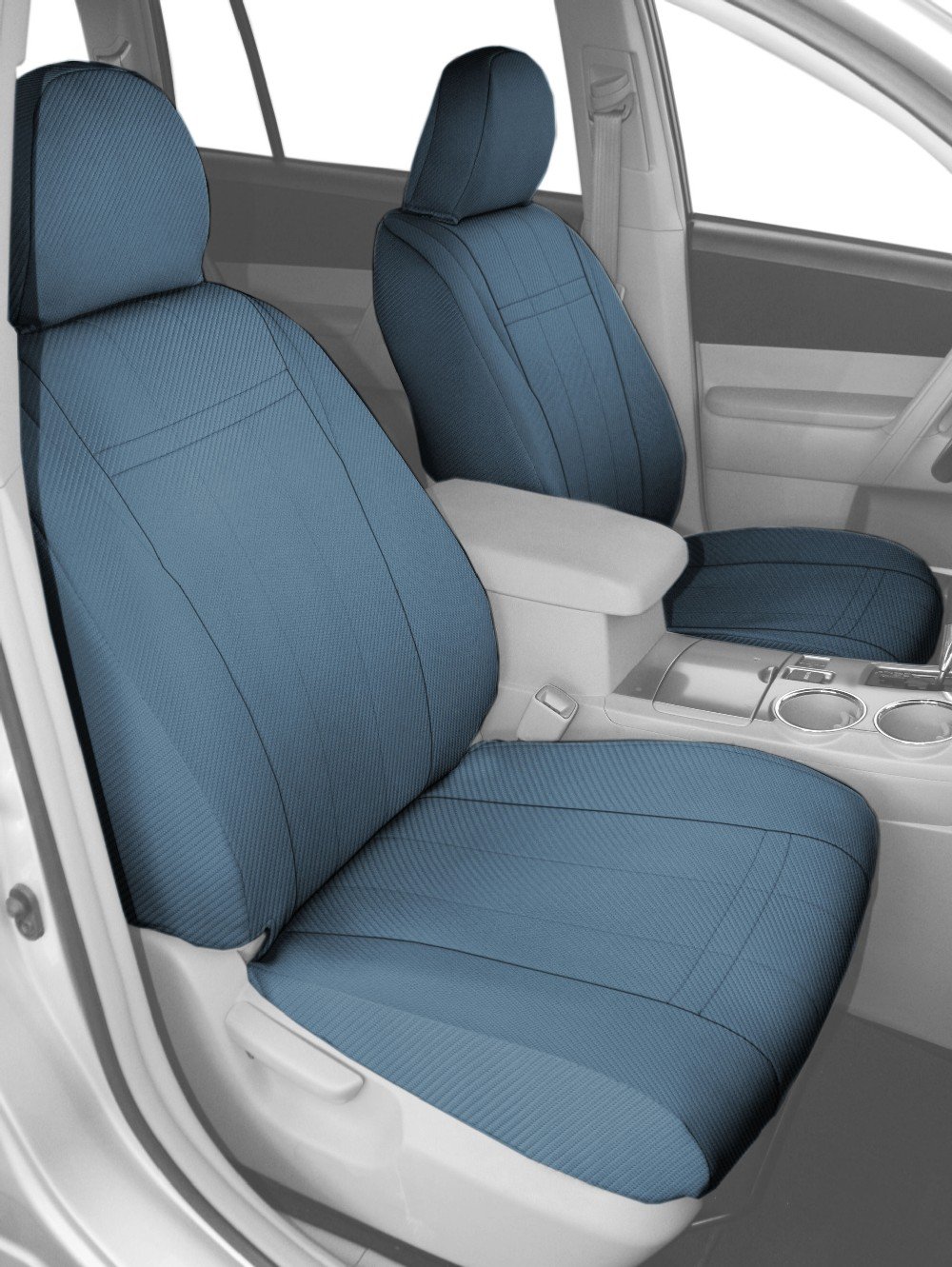 Premium Carbon Fiber Seat Covers for 2018-2022 Honda Odyssey - CalTrend Front Bucket Seats with Blue Insert & Trim | Waterproof & Anti-Slip Car Accessories for Family Road Trips & Daily Commute