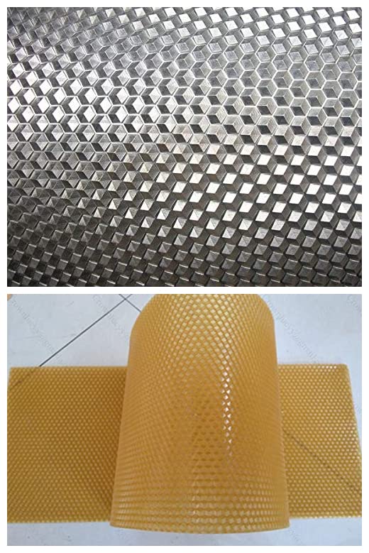 YUCHENGTECH Manual Beeswax Comb Foundation Roller - 86x450mm Bee Wax Roller Stamper with 5.4mm/4.9mm/4.8mm Cell Size Options (4.9mm) - Perfect for Beekeeping, Honeycomb Production & DIY Beehive Frames