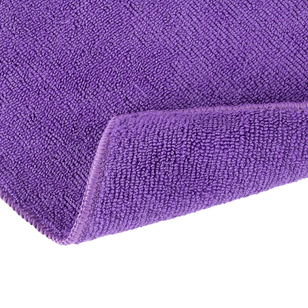 Restaurantware Clean Tek Professional 16x16 Inch Microfiber Cleaning Cloths - 100 Lint-Free, Highly Absorbent, Non-Abrasive Purple Towels for Kitchen, Restaurant, and Home Use - Reusable Multi-Purpose Cleaning Rags