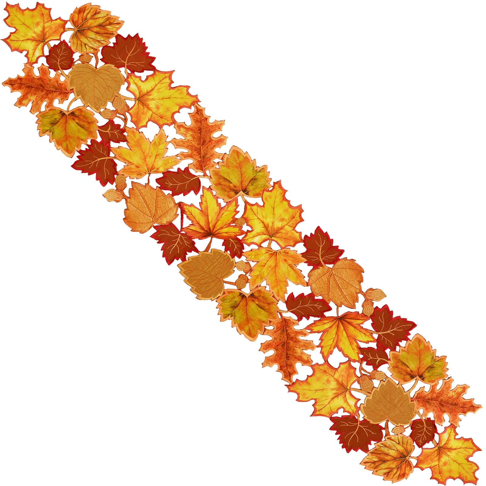 Simhomsen 14x34 Inch Embroidered Leaves Table Runner - Elegant Fall & Thanksgiving Decor for Dining Table, Buffet, or Centerpiece