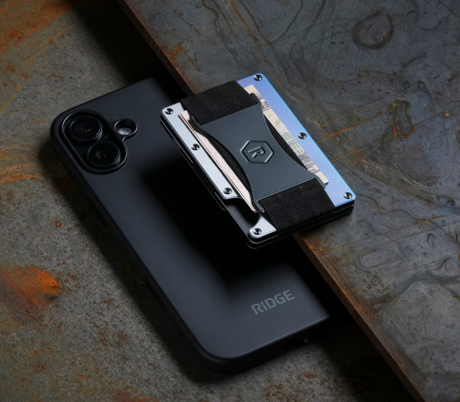 Ridge Wallet for MagSafe - Slim RFID Blocking Minimalist Wallet - Burnt Titanium - Perfect for Everyday Carry & Travel Accessories
