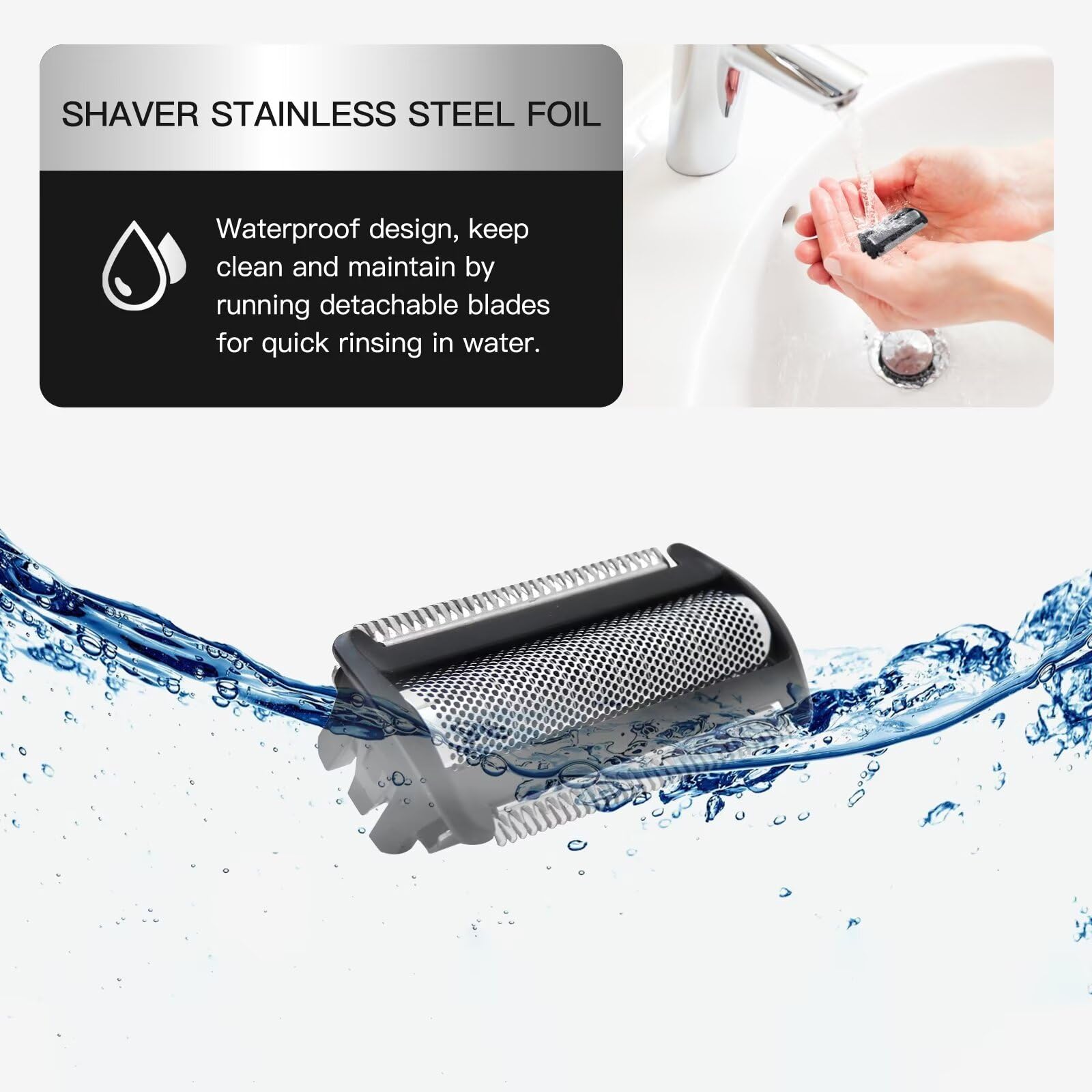 2 Pack Replacement Foil Blades for MANSCAPED The Lawn Mower 5.0 Ultra - Compatible with Men's Body Hair Trimmer & Ball Shaver - Perfect for Precise Grooming at Home or Travel