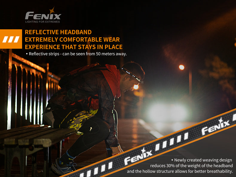 Fenix HM23 Compact Rechargeable Headlamp for Hiking, Running & Outdoor Adventures - Lightweight Hands-Free LED Headlight for Camping, Night Jogging & Emergency Use