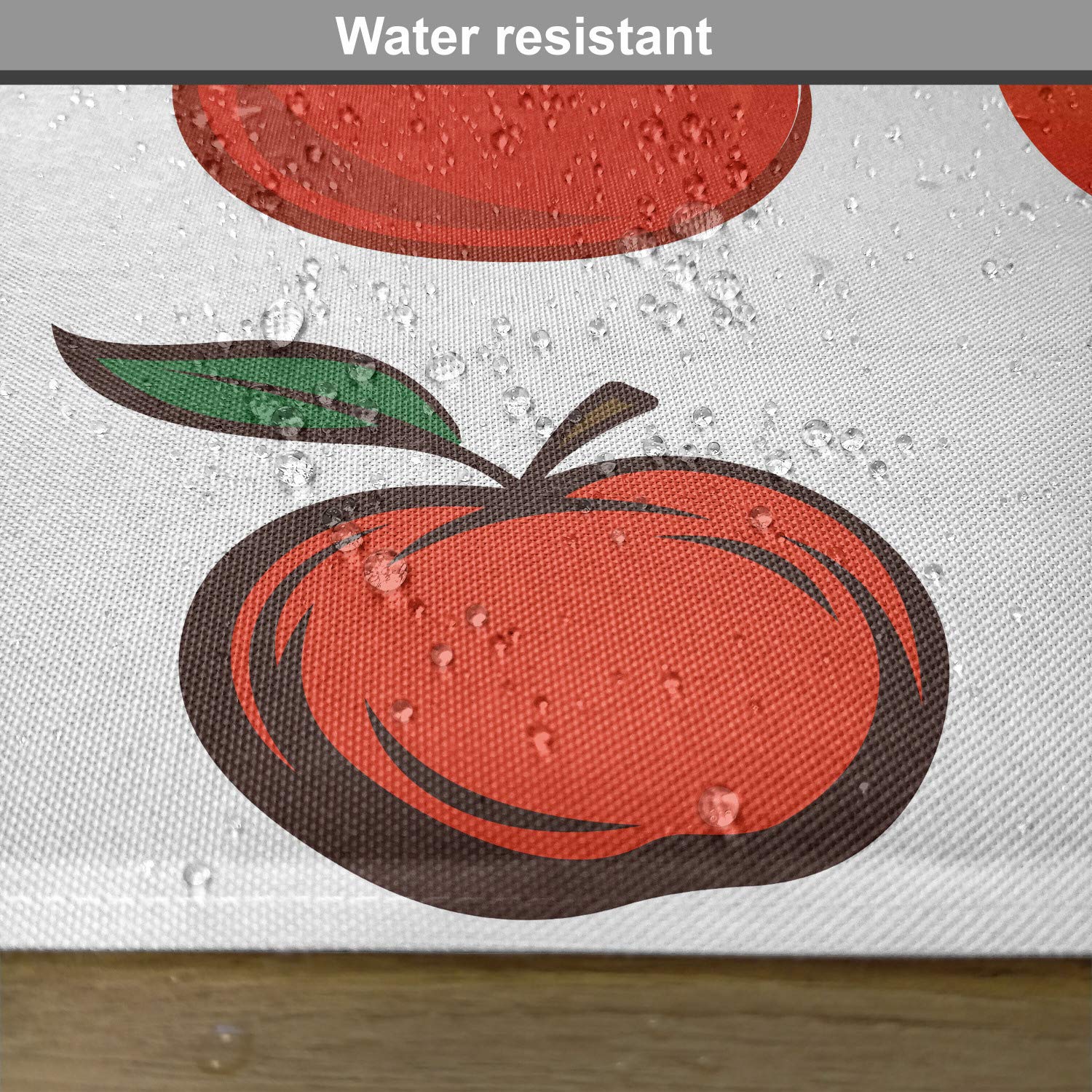 Lunarable Fruits Place Mats Set of 4 - Cartoon Apple Design Washable Fabric Dining Table Mats for Kitchen, Home Decor & Vegan Meals - Green & White Standard Size (Perfect for Family Dinners, Parties & Healthy Eating)