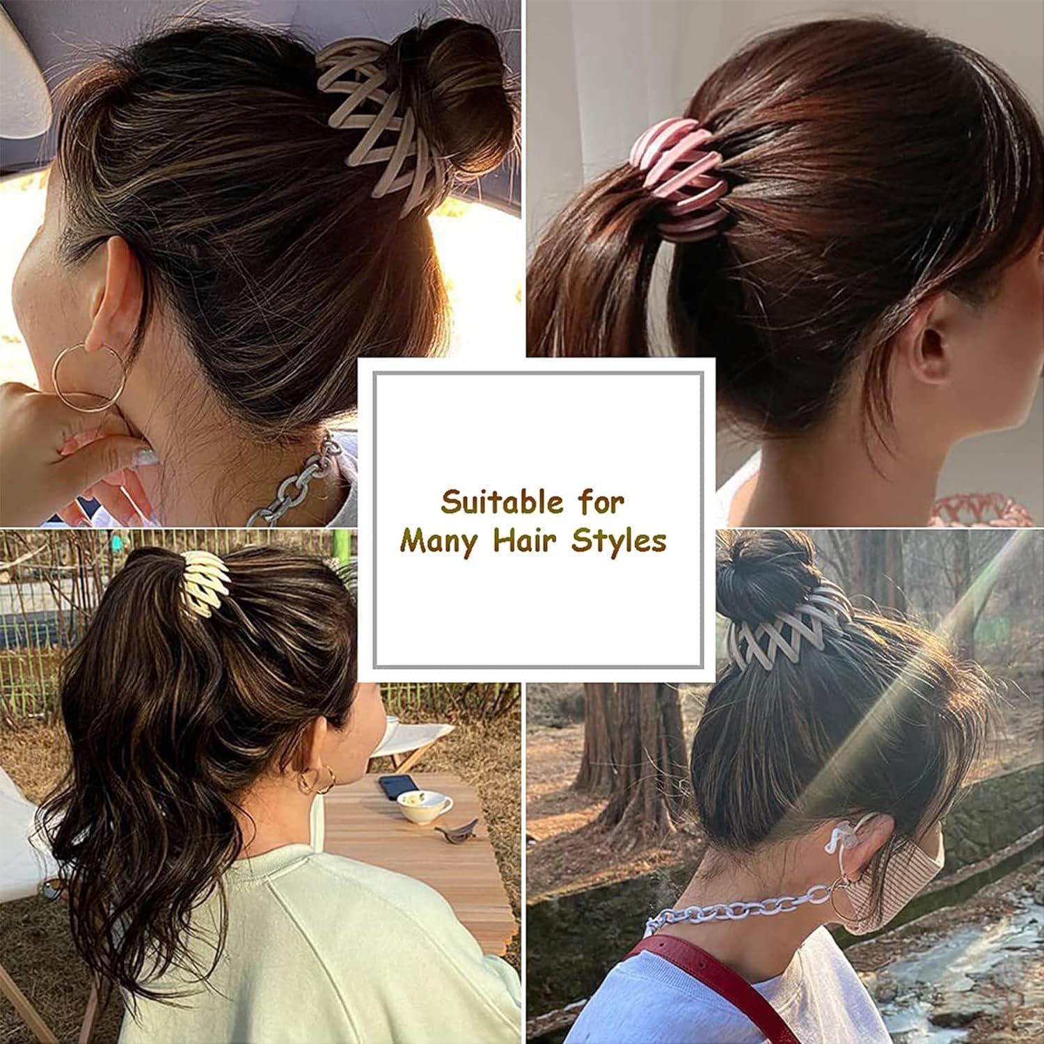**Autowrap 3-Piece Magic Hair Clip Set – Lazy Bird Nest Hairpin, Retractable Ponytail & Braid Fixer for Women & Girls (Multicolor) – Perfect for Quick Hairstyles, Workouts, and Everyday Wear**