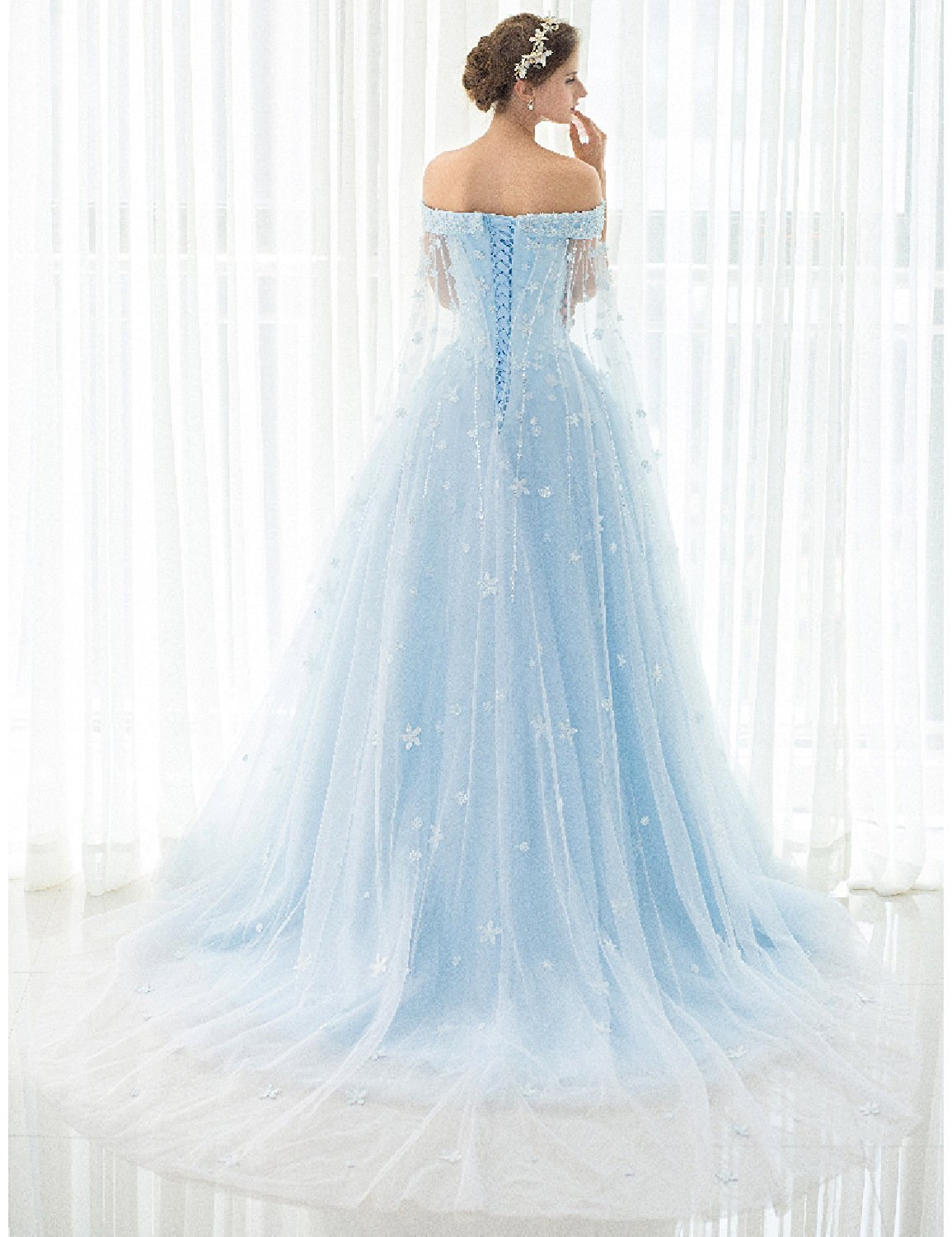 Elegant Cinderella Quinceañera Dress for Women - Puffy Ball Gown Prom & Wedding Dress - Perfect for Sweet 16, Debutante Balls & Fairy Tale Themed Events