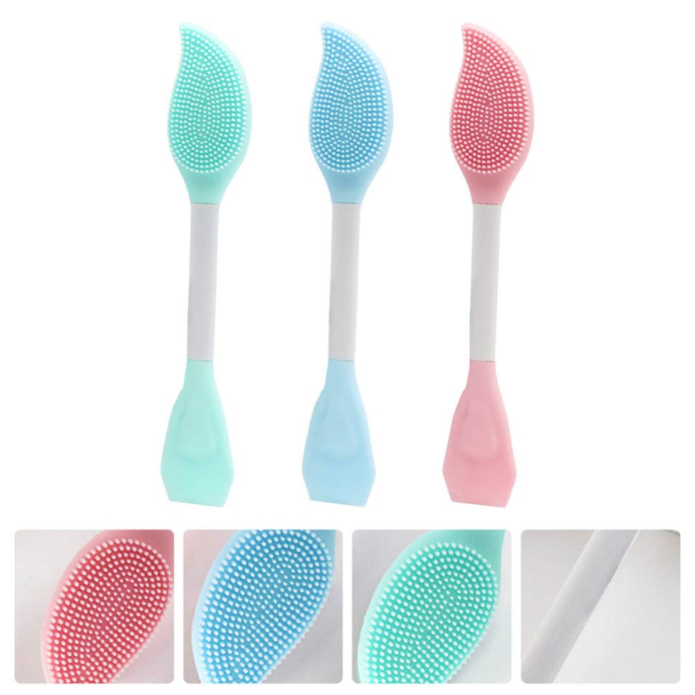 3pcs Silicone Face Brush - Double Head Beauty Tool for Skin Care & Makeup - Travel Friendly