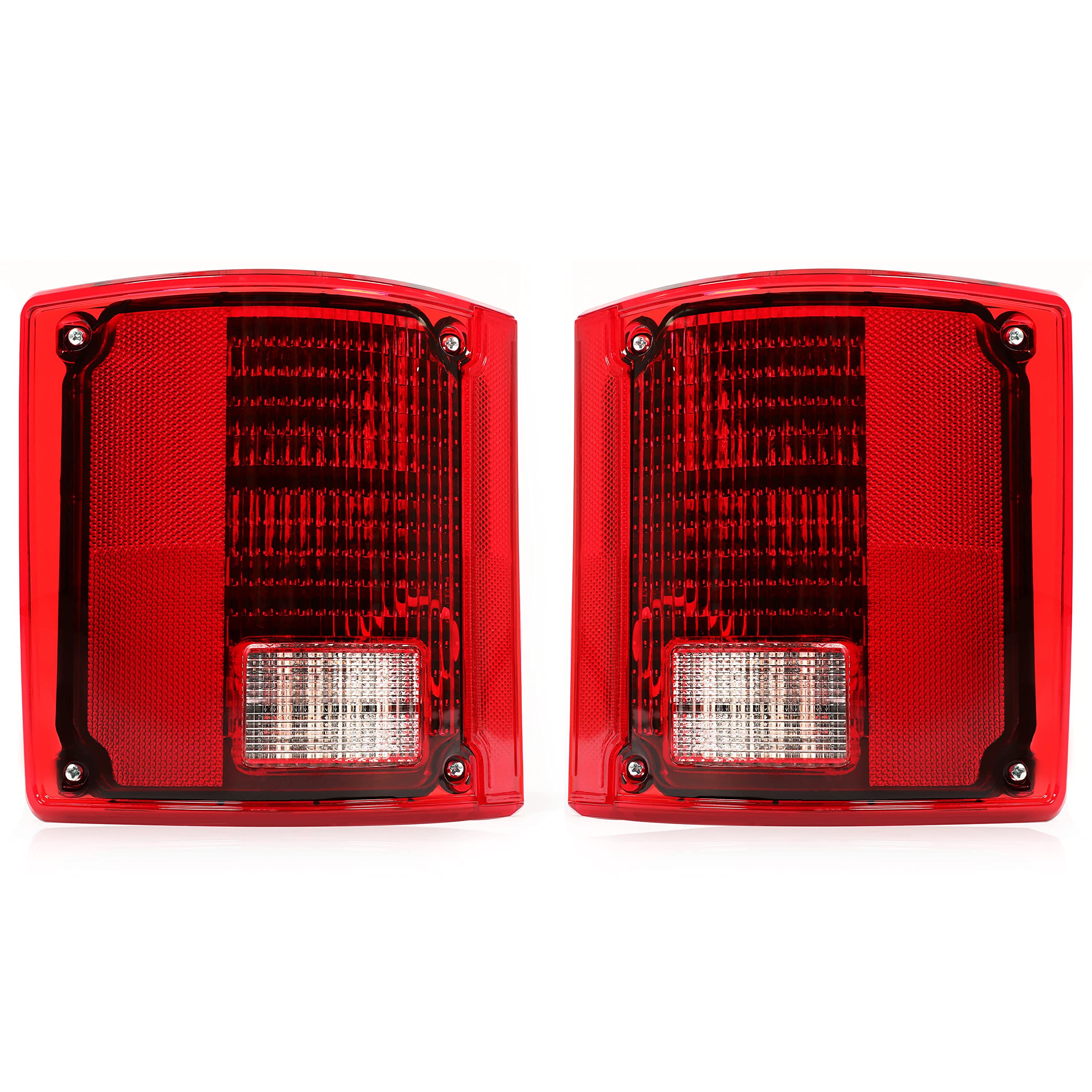 Kojem LED Tail Light Pair for 1975-1986 Chevy Chevrolet C10 - Red Lens Replacement for CTL7387LED-L/R | Durable & Bright Brake Lights for Classic Truck Restoration & Night Driving Safety