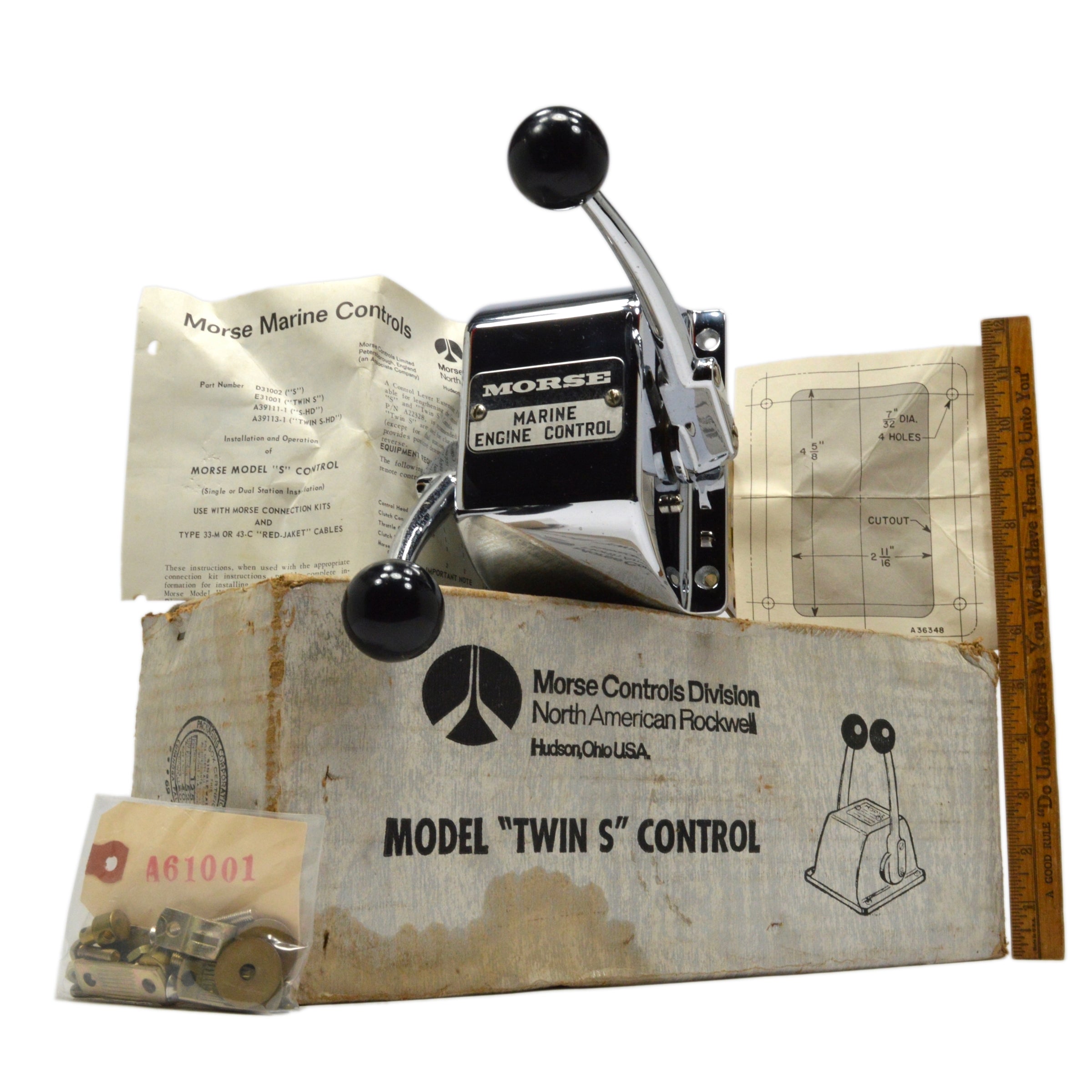 New Morse E31001 Twin S Throttle Control for Boats & Marine - Open Box - Perfect for Smooth Speed Adjustment on Yachts, Fishing & Speed Boats