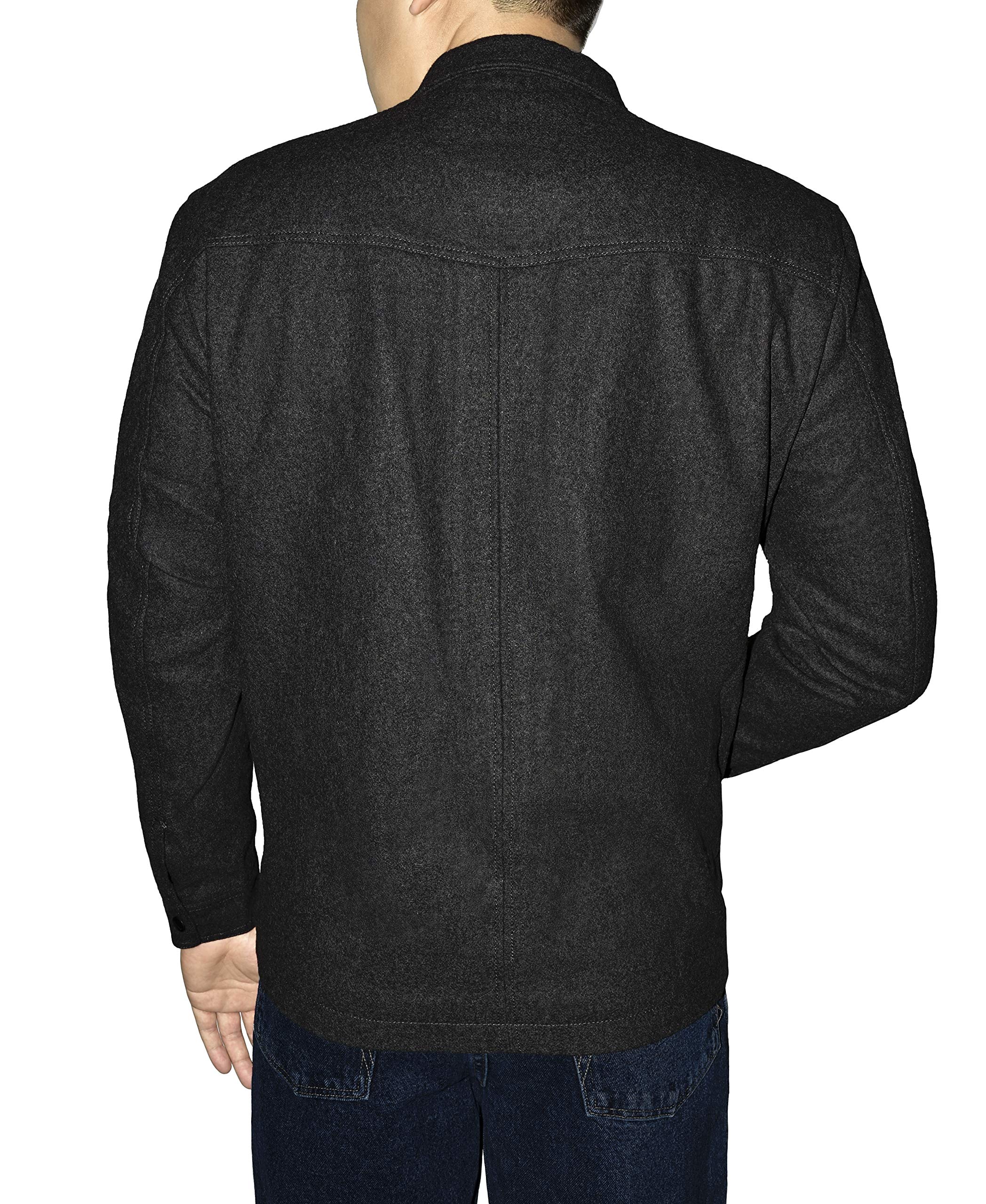 Victory Outfitters Men's Winter Wool Blend Stand Up Collar Jacket - Warm Casual Coat for Outdoor Activities & Daily Wear