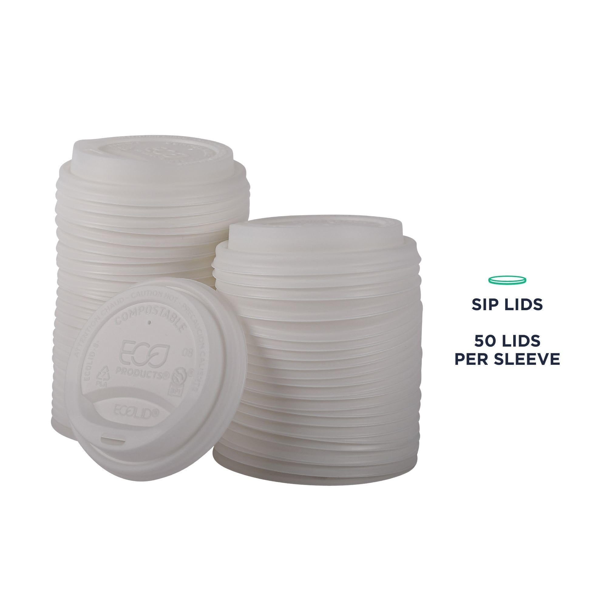 Eco-Friendly Compostable Coffee Cup Lids - 800 Count Case, White EcoLid for 8oz Hot Cups | Plant-Based PLA Plastic, ASTM & BPI Certified | Perfect for Coffee Shops, Offices & Eco-Conscious Events