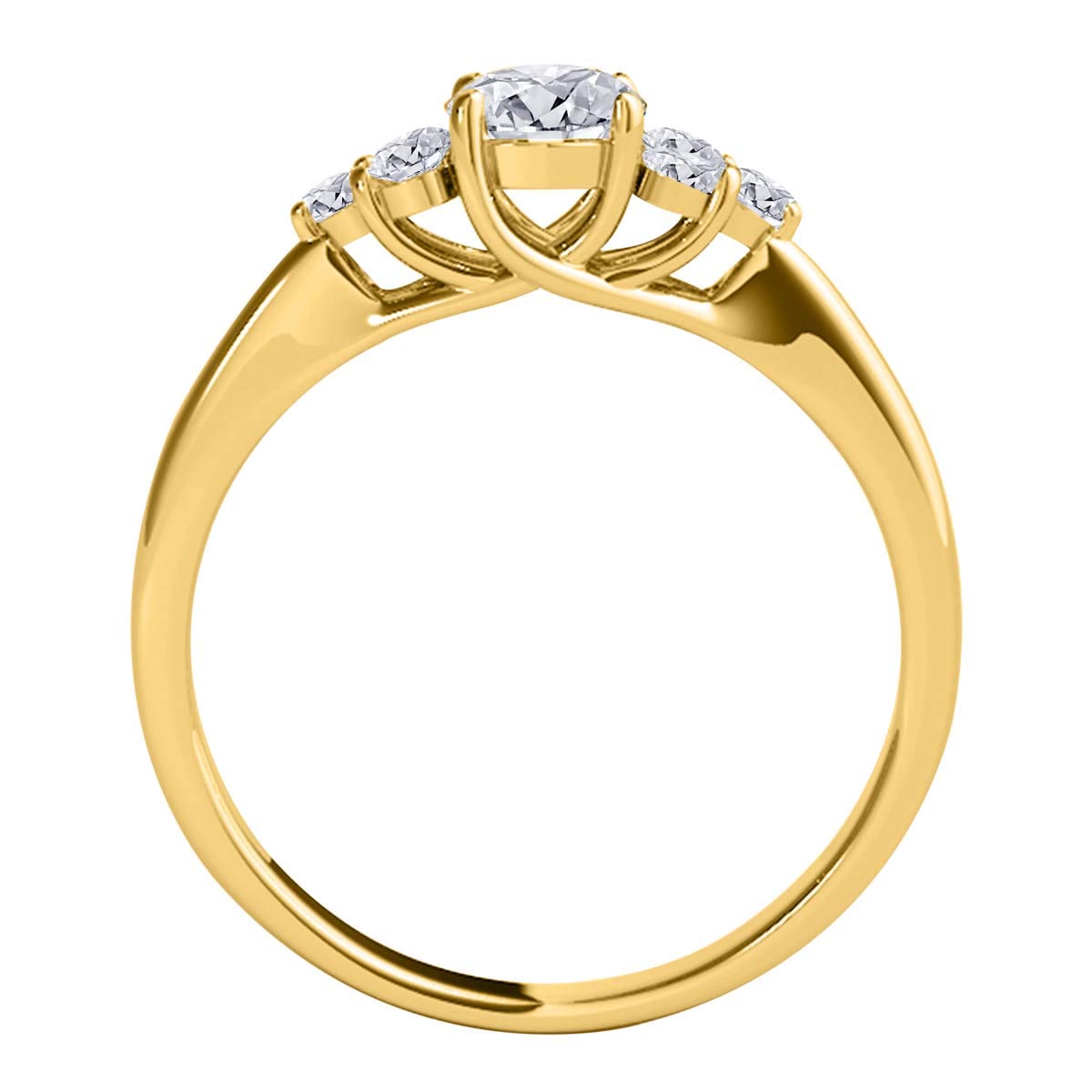 1/2 Carat Diamond Seven Stone Engagement Wedding Ring in 10K Yellow Gold - Best Valentine's Day Gift for Her, Perfect for Proposals, Anniversaries & Bridal Jewelry