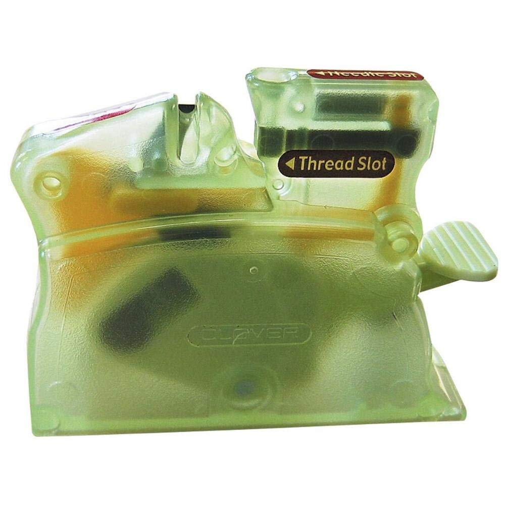 Clover Desk Needle Threader - Green Sewing Threading Tool for Easy Needle Threading (1 Pack) - Perfect for Sewing, Quilting, Embroidery & Craft Projects