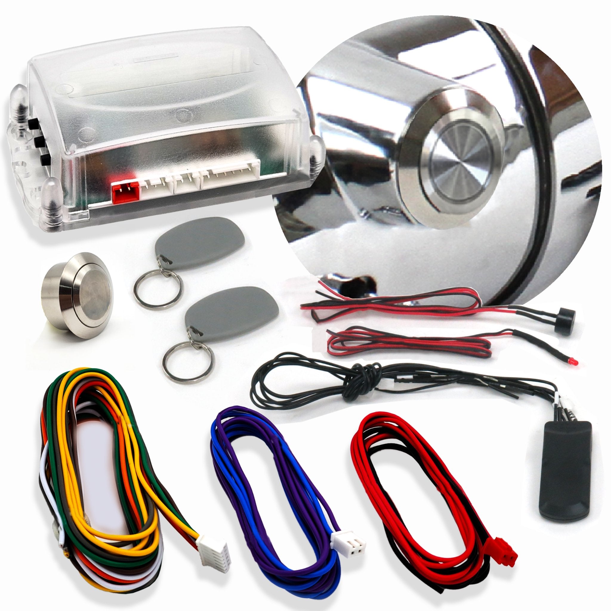 1903 Cadillac Model A Push Button Start Conversion Kit with RFID - Direct Fit Billet Column Insert - Perfect for Classic Car Restoration & Modern Upgrades