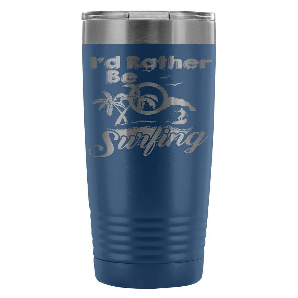 ODDITEES 20oz Stainless Steel Tumbler - Surfing Theme Laser Etched Insulated Cup with Lid & Straw, Light Blue | Perfect for Beach Trips, Outdoor Adventures & Office Use