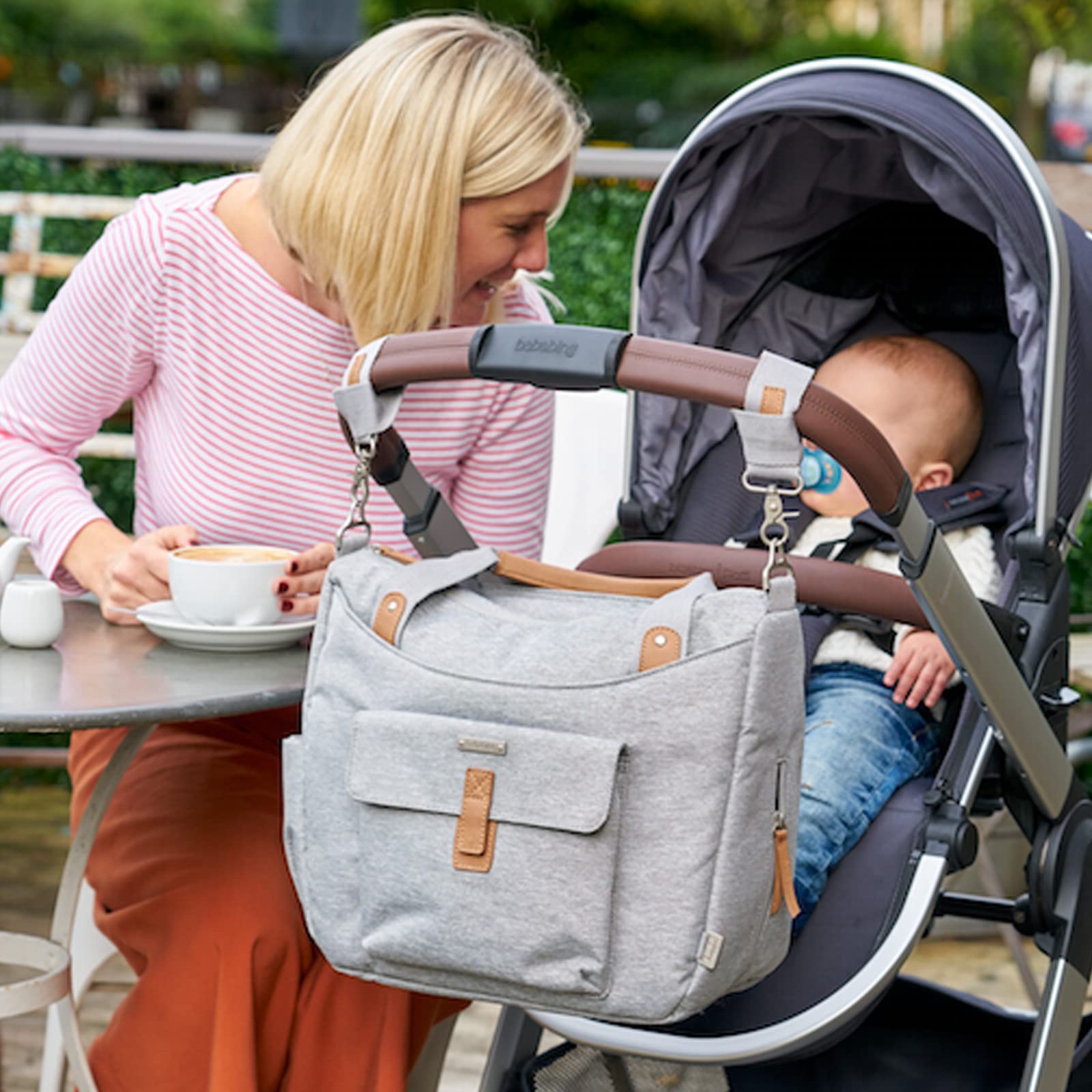 Erin Tote Backpack Changing Bag - Multifunctional Diaper Bag with Changing Pad, 2 Removable Pouches, Insulated Bottle Pocket & Stroller Straps - Perfect for Moms & Baby Essentials - Grey BB75 | Ideal for Travel, Daycare & On-the-Go Parenting