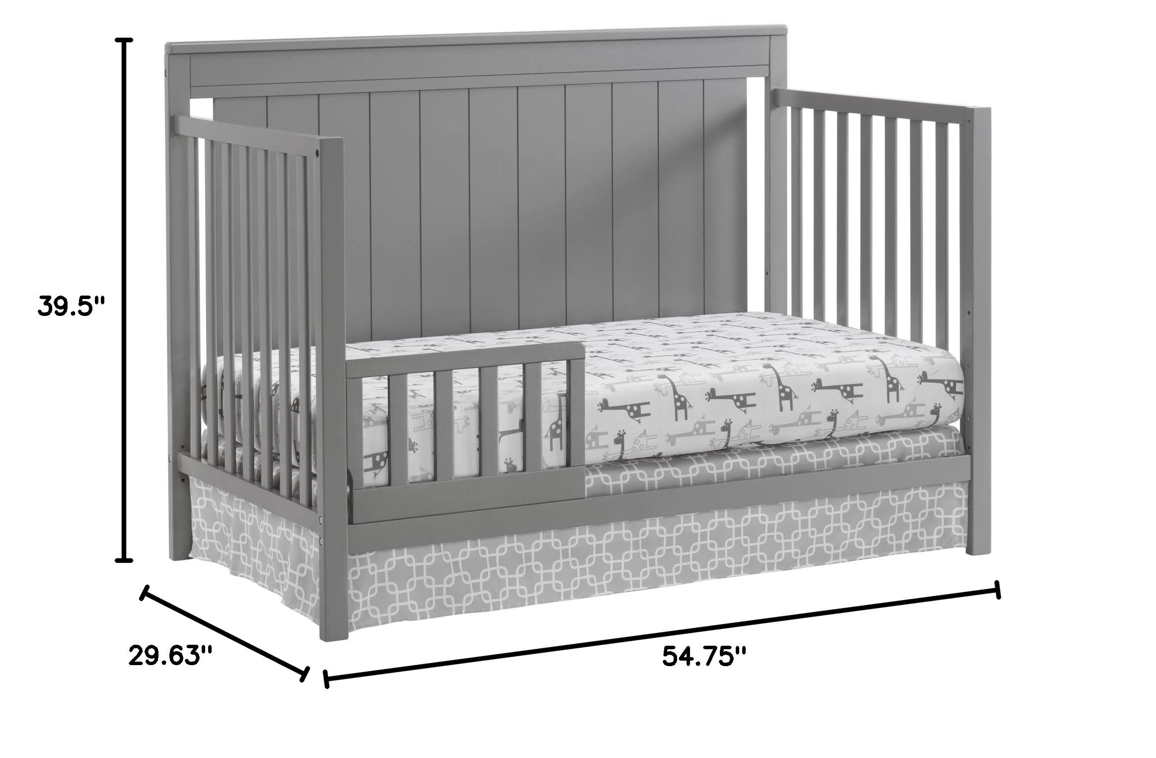 Oxford Baby Lazio 4-in-1 Convertible Crib - GREENGUARD Gold Certified Safe Nursery Furniture, Dove Gray Finish | Perfect for Newborn to Toddler Bedroom & Daycare Centers