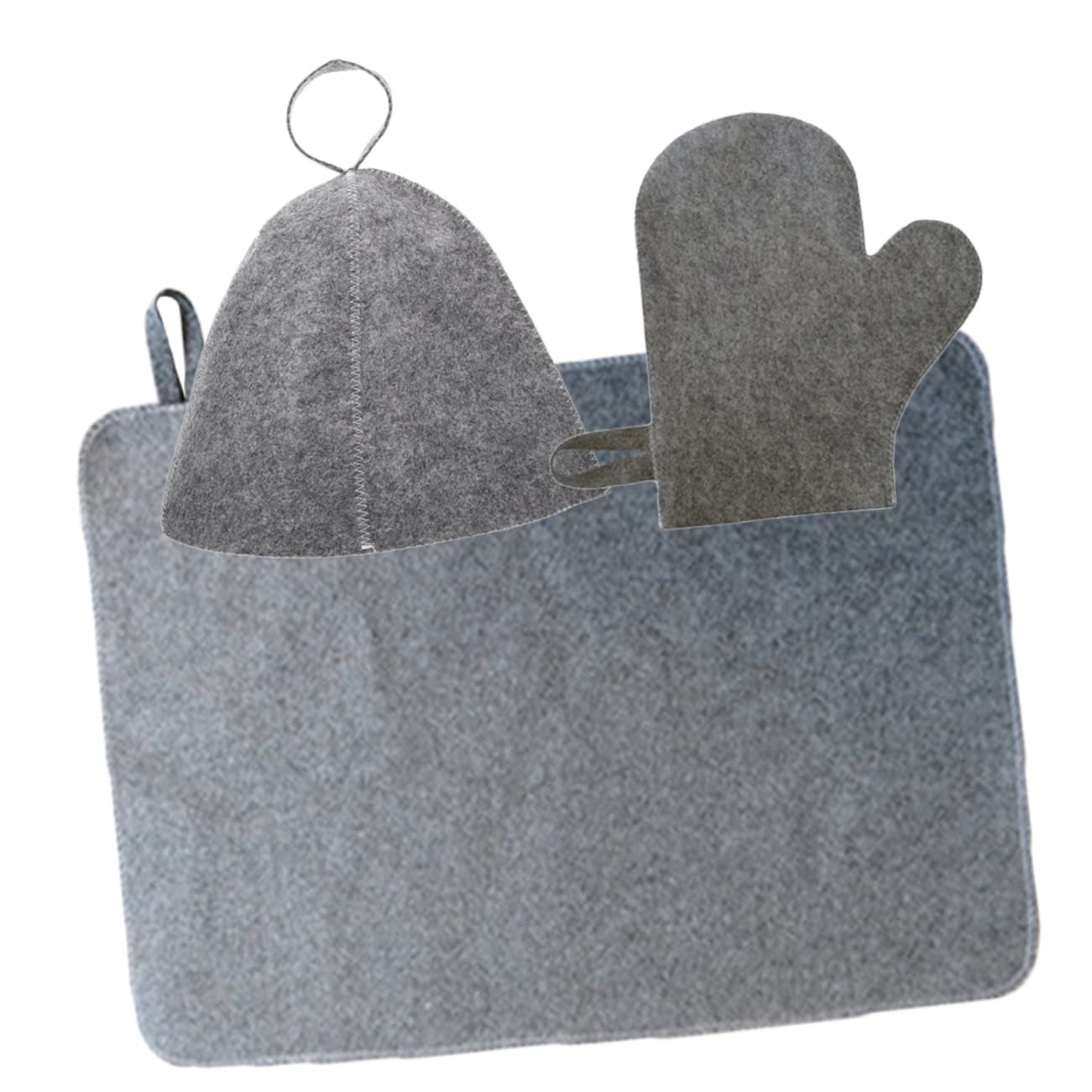 Minkissy 5-Pack Felt Sauna Hat Set for Men & Women - Breathable Bath Hat for Spa, Sauna, Shower - Grey Protective Headwear for Home & Gym Use