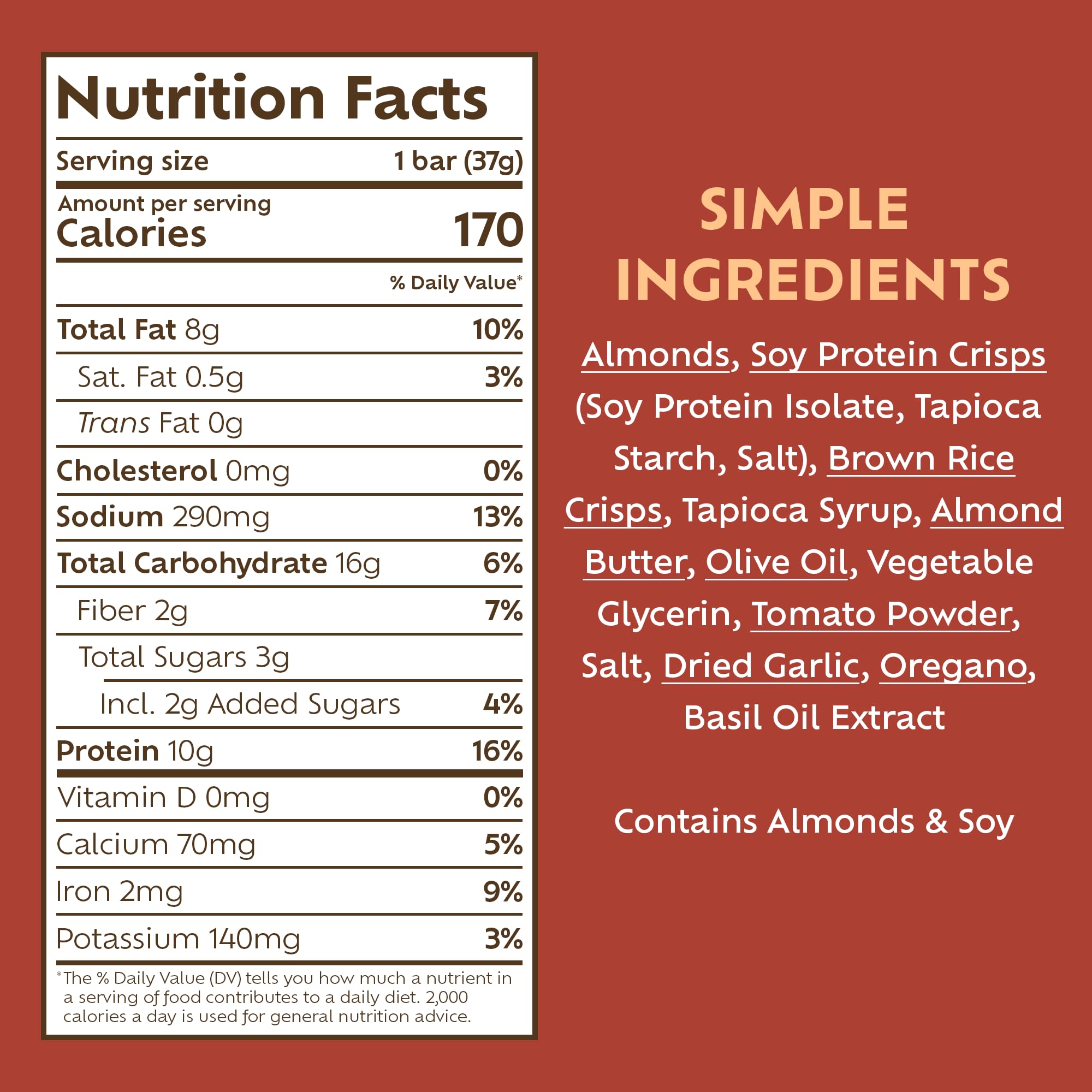 Afar Savory Protein Bars - Low Sugar High Protein Vegan Snacks for Adults - Gluten Free Meal Replacement with Rice Crispy Texture - Italian Bruschetta Flavor (8 Pack) - Perfect for Post-Workout Recovery, On-the-Go Nutrition & Healthy Weight Management