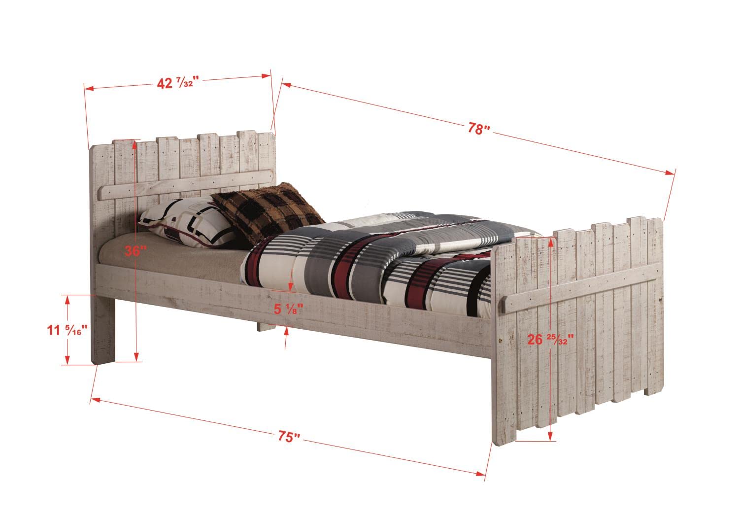 Rustic Sand Finish Tree House Twin Bed - PD_1383TRS | Kids Bedroom Furniture, Playful Themed Bed for Children's Room Decor
