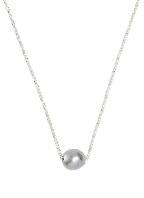 Elegant Grey Floating Pearl Necklace in Sterling Silver - Perfect for Weddings, Parties & Special Occasions