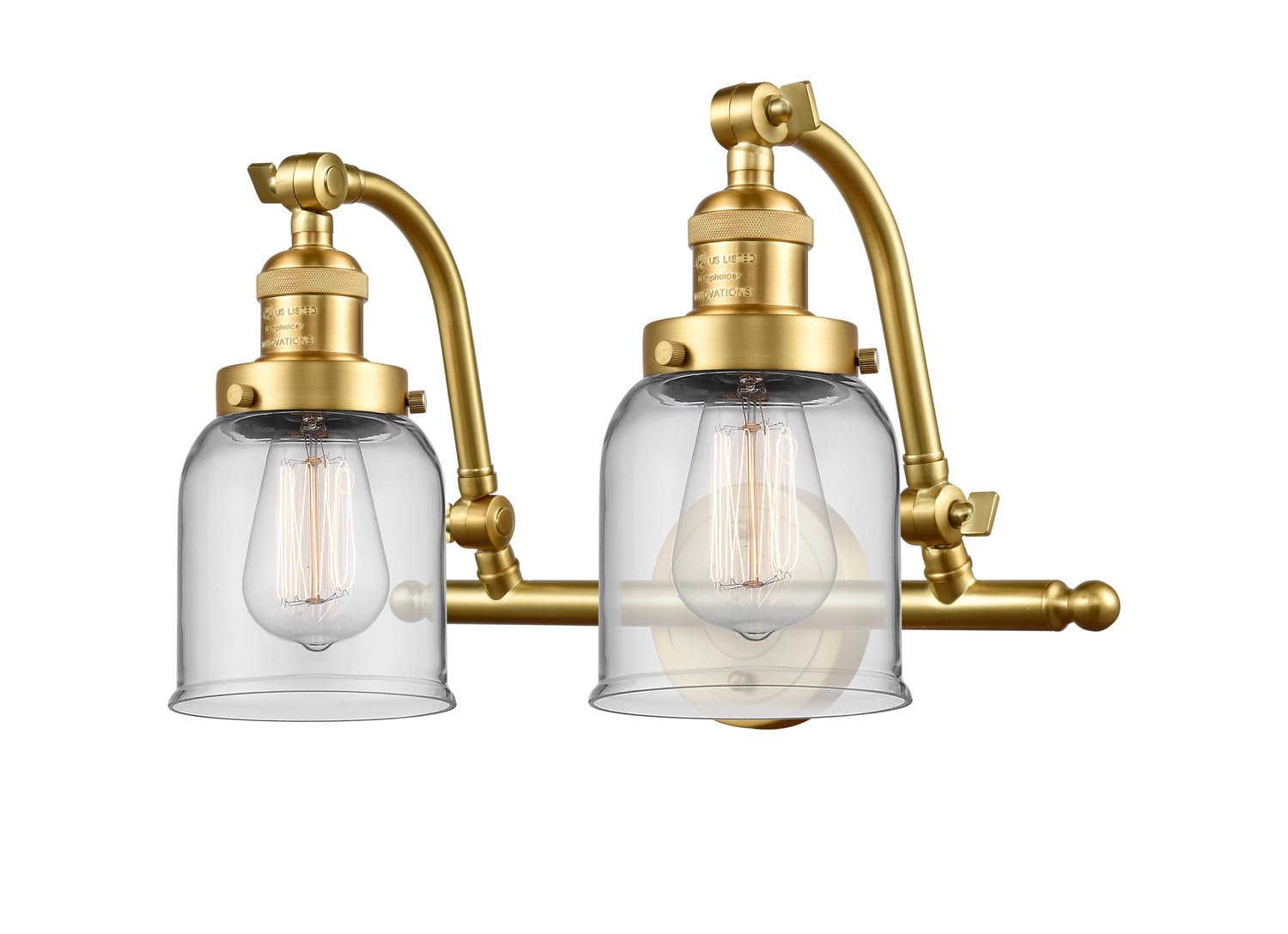 2-Light LED Bathroom Vanity Light - Small Bell Design 515-2W-SG-G52 - Perfect for Bathroom, Powder Room & Dressing Area Lighting
