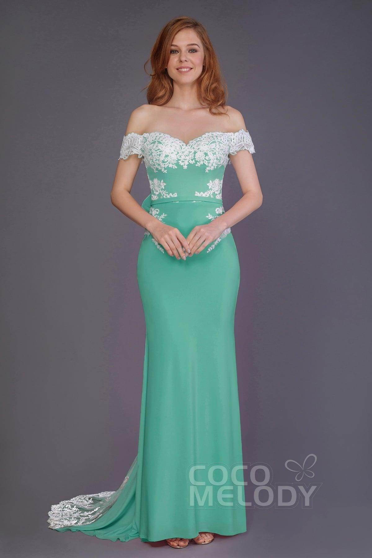 Elegant Mermaid Sweep Train Knitted Fabric Bridesmaid Dress PR3491 - Perfect for Weddings, Formal Events & Evening Parties