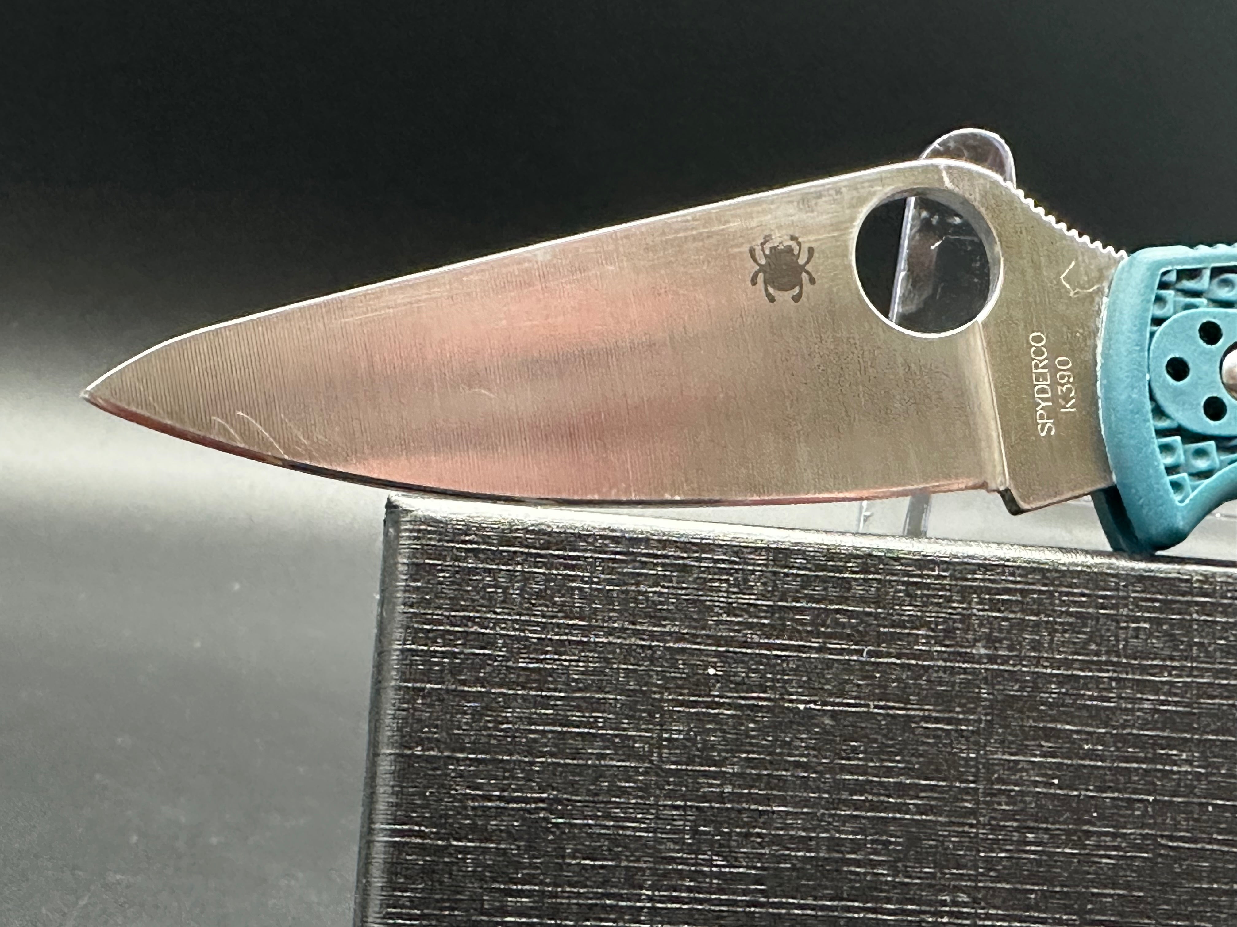 Spyderco Endela Lightweight Folding Knife - Blue FRN Handle, 3.41