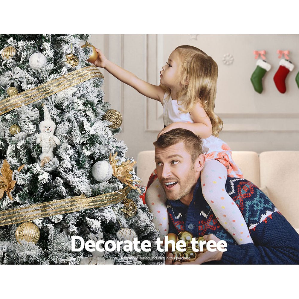 Premium 7.9ft Artificial Christmas Tree with 1500 Snowy Tips - Perfect for Home, Office, and Holiday Decorations