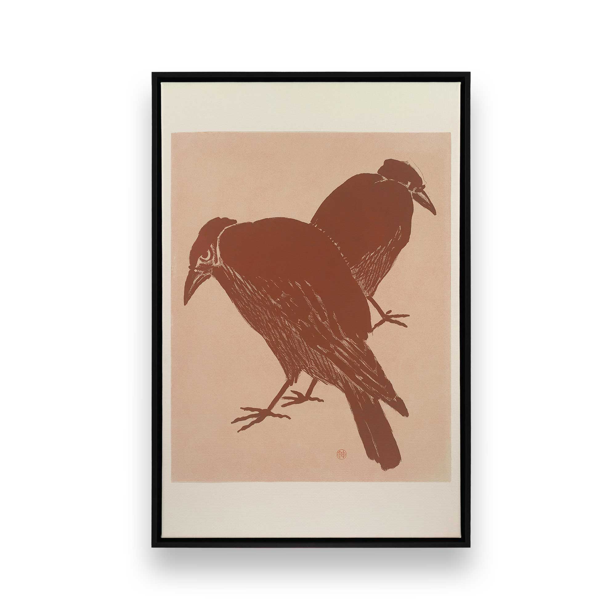 Dark Crow Duo Print on Canvas - Gothic Art Wall Decor for Living Room, Bedroom & Office | Unique Handmade Canvas Painting for Home & Gifts