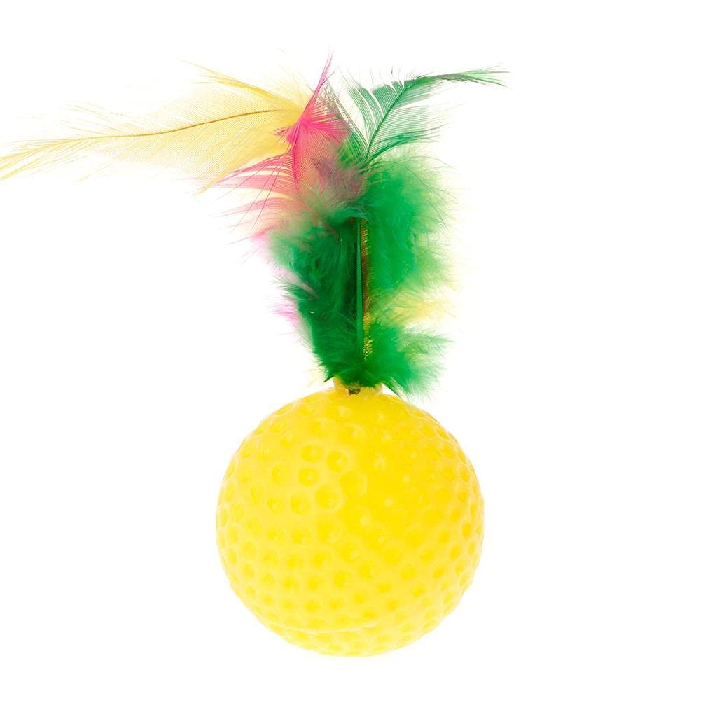 HAOMO Interactive Cat Toys - Colorful Feather Teaser Golf Ball for Indoor Cats, Fun Chew Play Intelligent Pet Supplies for Kittens & Puppies - Perfect for Playtime, Exercise & Bonding with Your Feline Friend