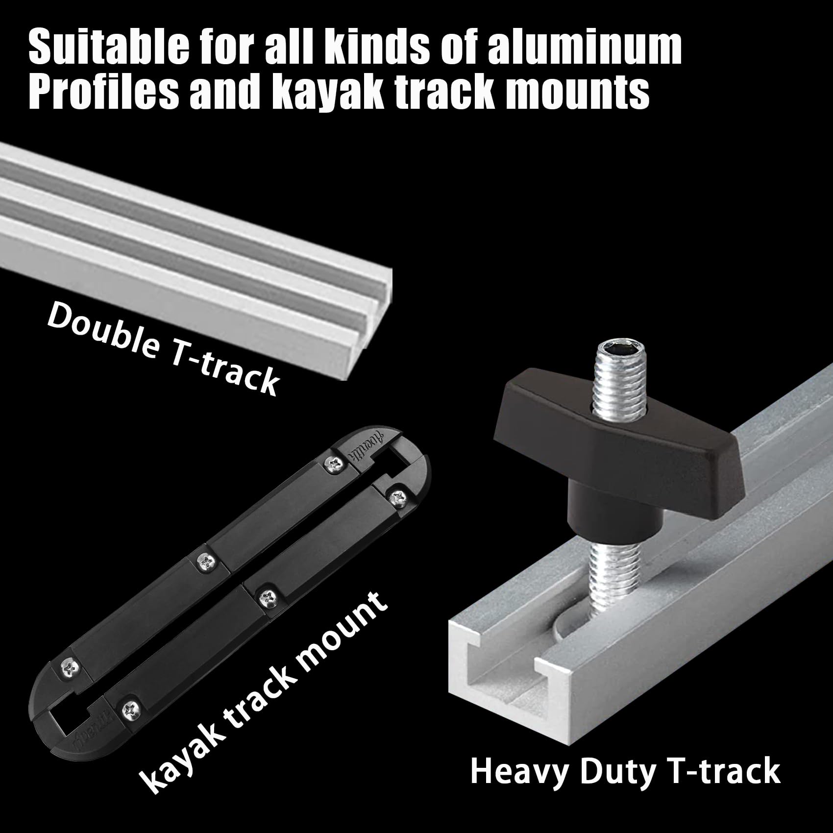 Stainless Steel Kayak Rail Track Screws & Nuts - 9002 Kayak Knob Hardware Kit for Canoe Boat Accessories | Durable Marine Grade Outdoor Parts for Kayak Fishing & Water Sports