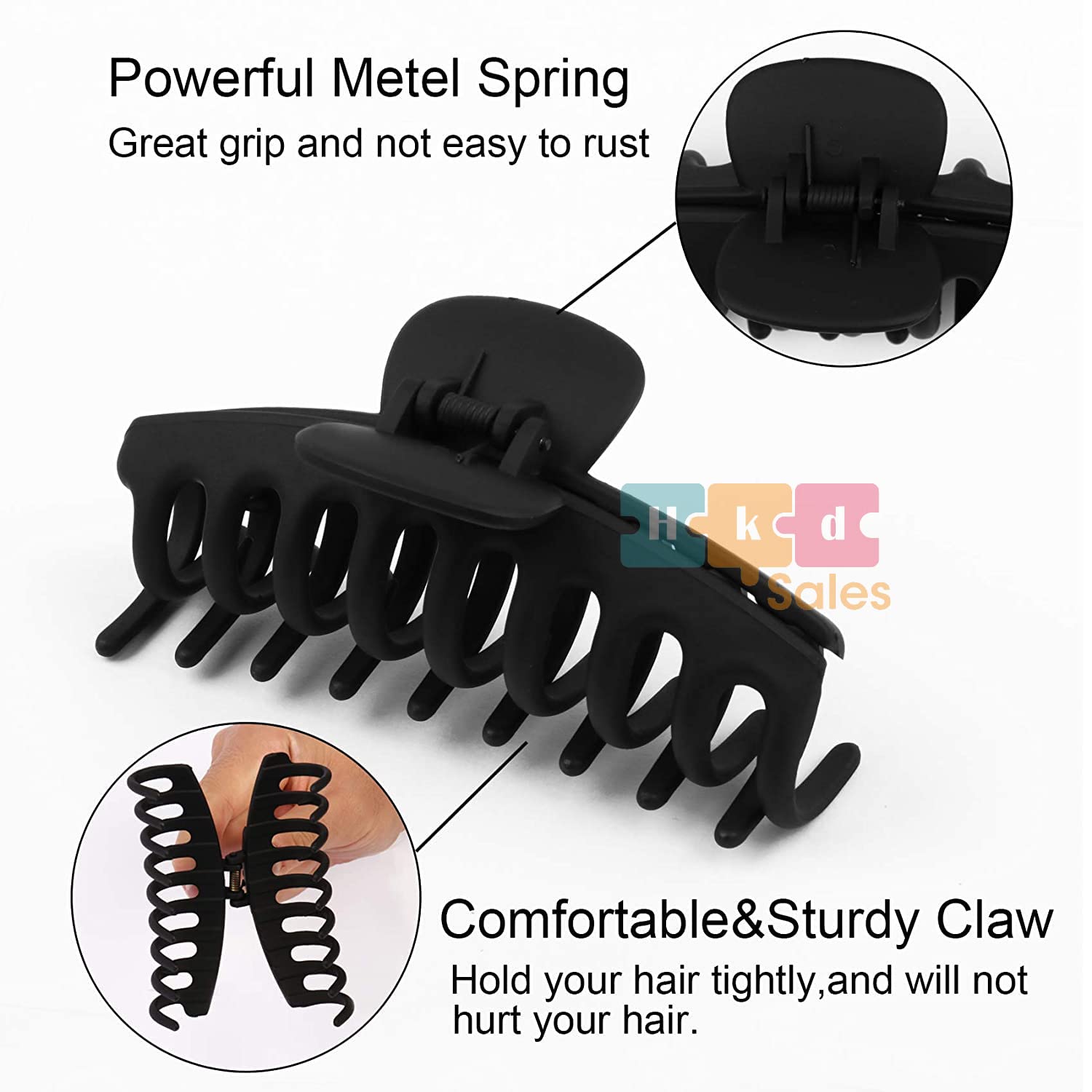 Stylish Acrylic Large Hair Clips for Women - 4 Inch Wide Coverage Claw Clips for Thick & Thin Hair - Pack of 6 - Perfect for Daily Use, Work, Travel and Home Styling