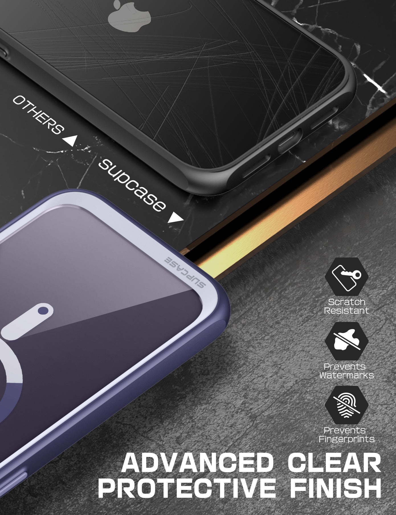 iPhone 14 Pro Max 6.7 Inch Unicorn Beetle MAG Slim Clear MagSafe Case - Shockproof Protective Cover with Magnetic Alignment (Deep Purple) | Perfect for Daily Use, Travel & Wireless Charging