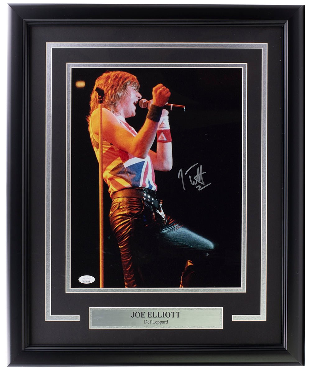 Joe Elliott Autographed Framed 11x14 Def Leppard Concert Photo with JSA COA - Perfect for Rock Music Fans & Memorabilia Collectors