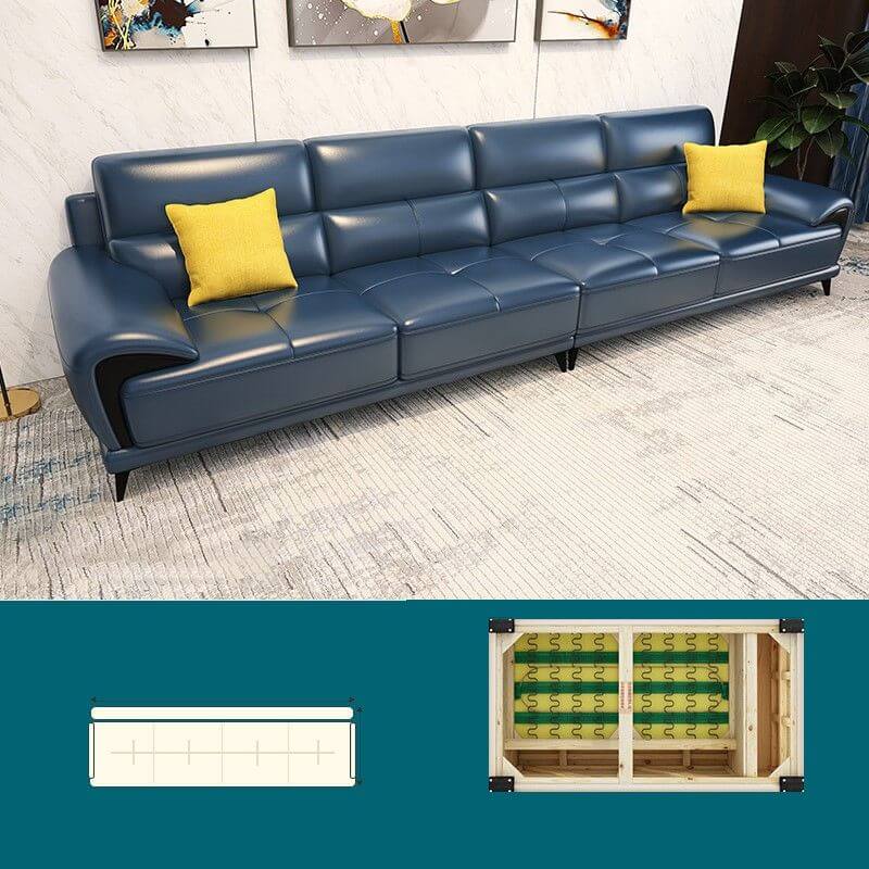 Mid Century Modern Modular Sofa with Leather Cushions - 3-Piece Sectional Sofa Set for Living Room, Lounge & Entertainment Spaces - Comfortable Contemporary Furniture for Home Decor