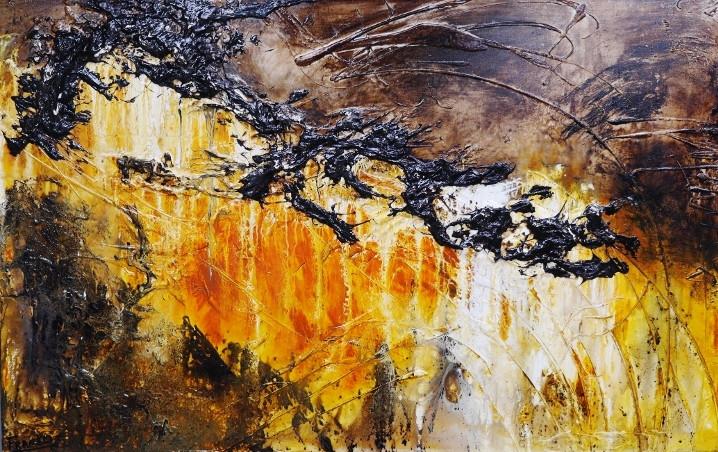 Australian Sienna Riot 160cm x 100cm Abstract Canvas Art - Modern Wall Decor for Living Room, Bedroom & Office