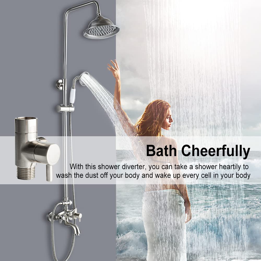 Premium 3-Way Shower Diverter Valve - Universal Metal Shower Arm Splitter for Handheld & Fixed Shower Heads, 2 Water Outlets + 1 Inlet - Perfect for Bathroom Renovation & Spa-Like Shower Experience