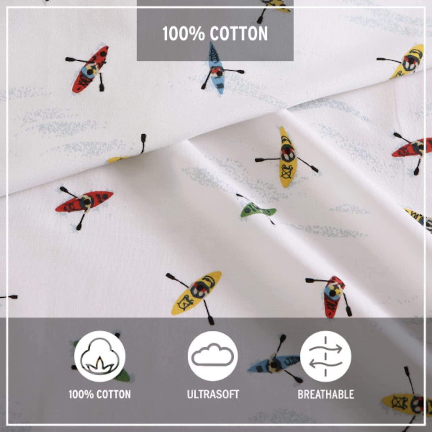 Eddie Bauer King Cotton Percale Sheets - Crisp & Cool Bedding Set for Home Decor | Perfect for Kayak Trips
