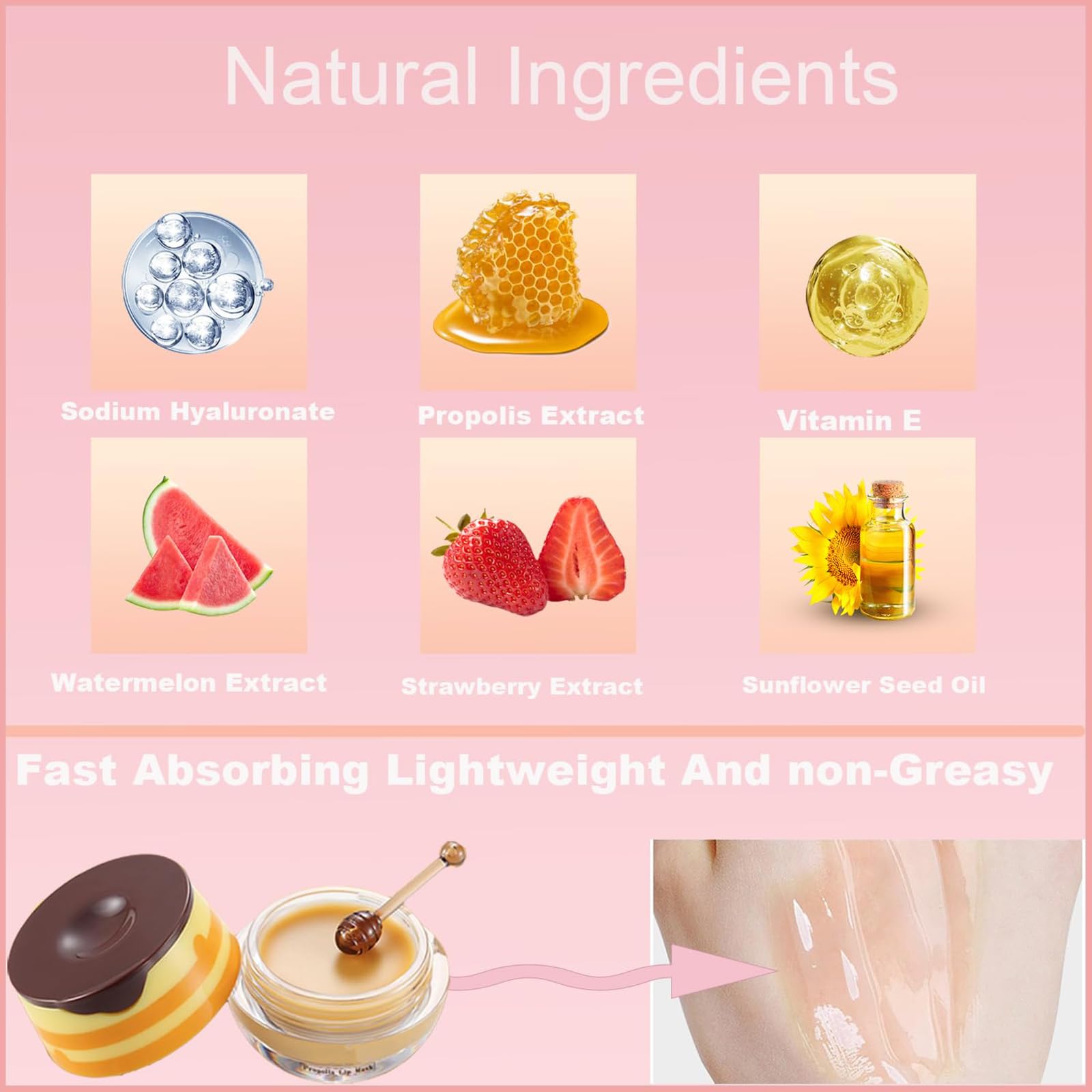 4 PCS Honey Bee Lip Balm Set - Coconut, Watermelon & Peach Flavored Lip Care with Sticks, Overnight Sleeping Lip Mask for Dry & Cracked Lips - Perfect for Daily Moisturizing, Nighttime Repair & Travel Use