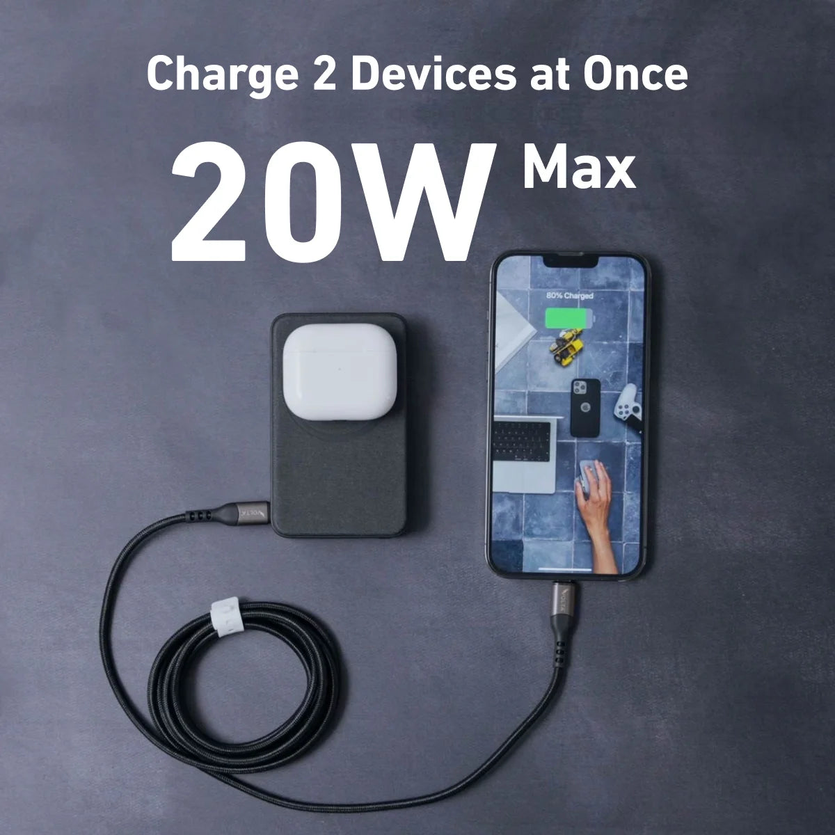VoltaGo 10000mAh Magnetic Power Bank - Portable Wireless Charger for iPhone 12/13/14, Samsung Galaxy - Perfect for Travel, Camping, and On-the-Go Charging
