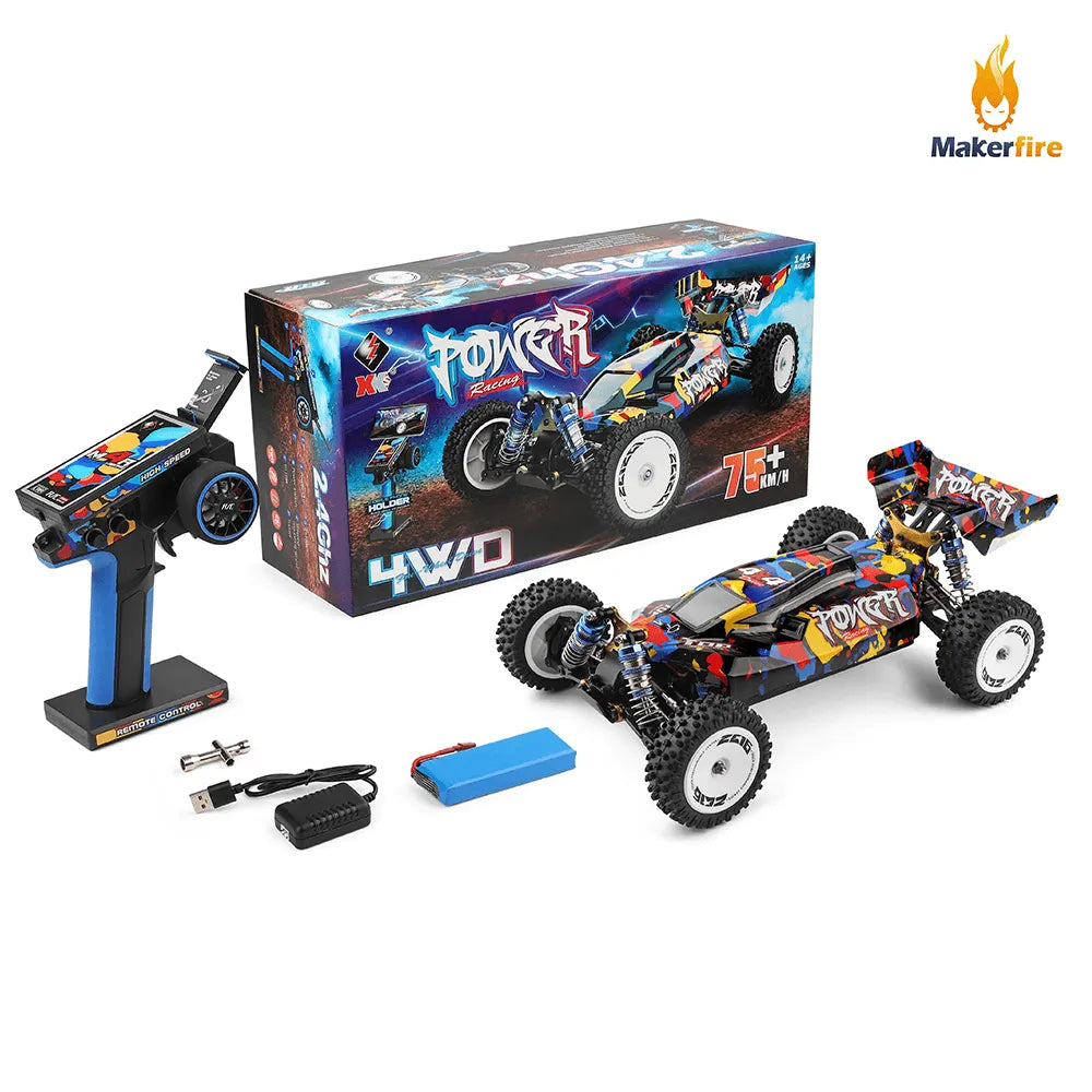 WLTOYS 124007 1/12 Scale 4WD RC Car - 75km/h High Speed, Brushless Motor, 2.4GHz Remote Control for Off-Road Racing & Drifting | Perfect for Backyard Racing, Off-Road Adventures & RC Car Enthusiasts