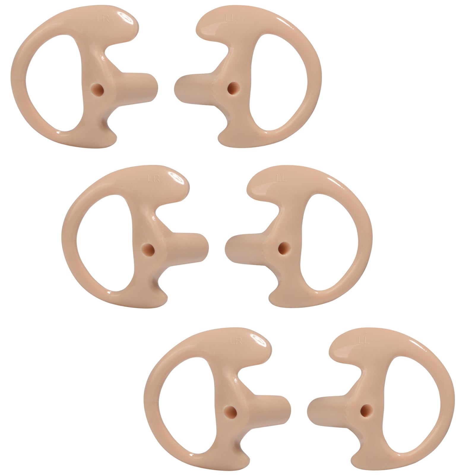 HYS Soft Larger Earmold Replacement Ear Pieces - Flexible Open Ear Inserts for Walkie Talkie & 2 Way Radio - Transparent Air Acoustic Earbuds Headset - Perfect for Security, Construction & Outdoor Communication