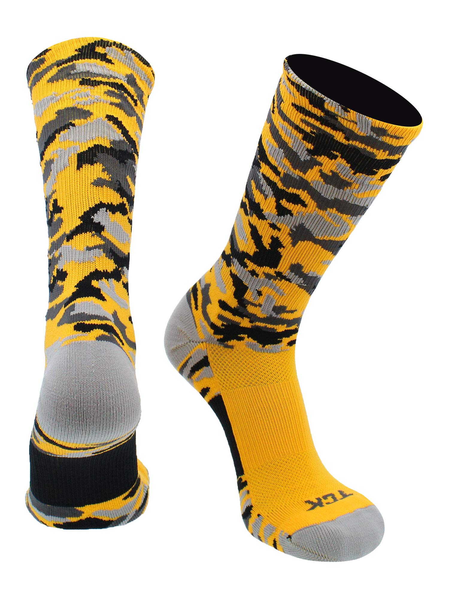 TCK Athletic Camo Crew Socks for Men - Moisture Wicking Performance Socks for Basketball, Football, Lacrosse & Baseball - Ideal for Sports, Training & Outdoor Activities