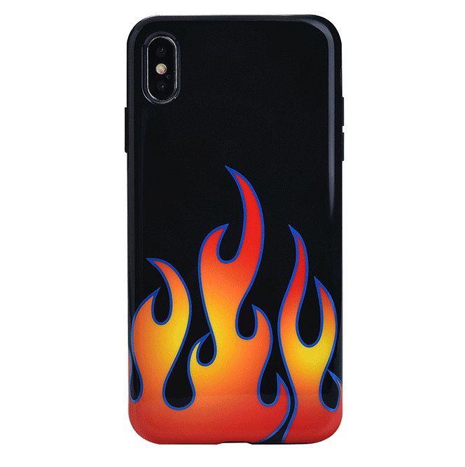 Blue Chrome Flames iPhone Case - Stylish Protective Cover for iPhone 13/14/15 Pro Max - Durable Shockproof Slim Design - Perfect for Everyday Use, Travel & Outdoor Activities